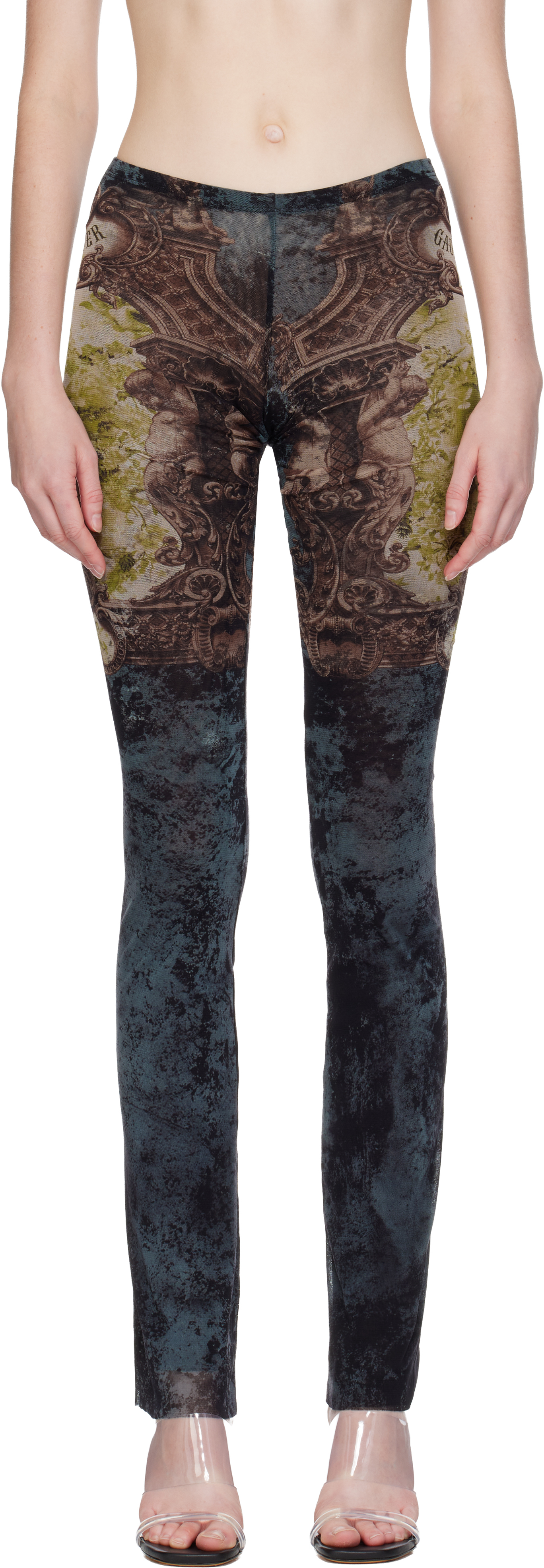 Jean Paul Gaultier Black & Yellow 'the Médaillon' Lounge Pants In Multi