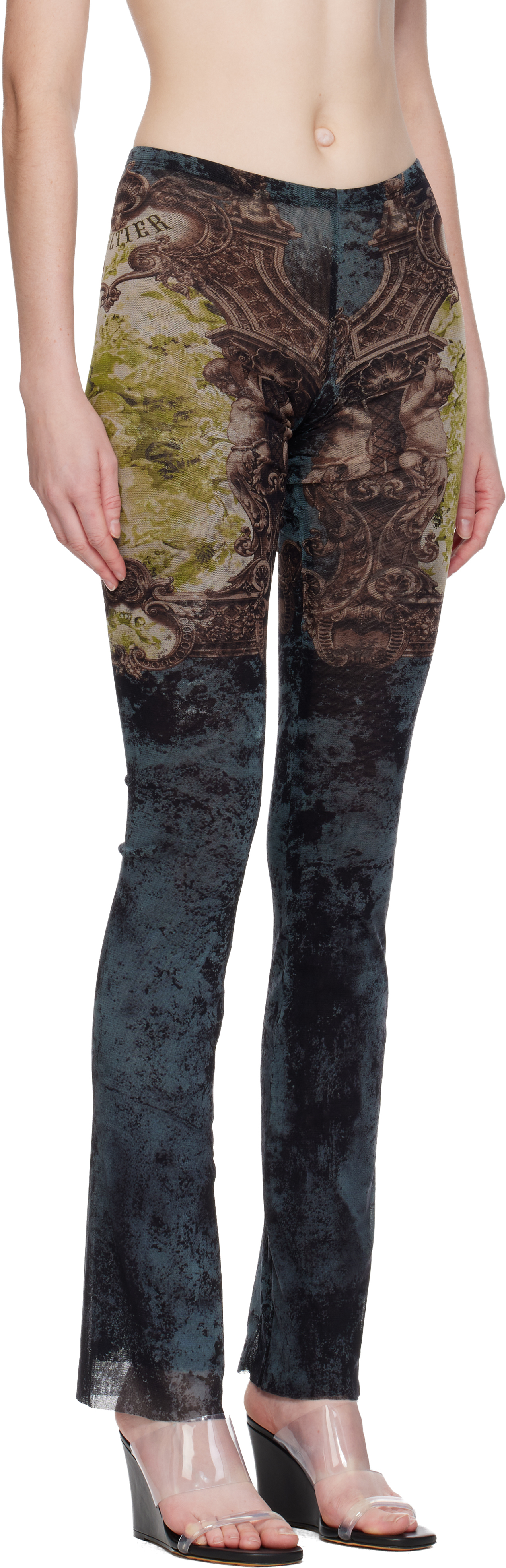 Jean Paul Gaultier Black & Yellow 'the Médaillon' Lounge Pants In Multi