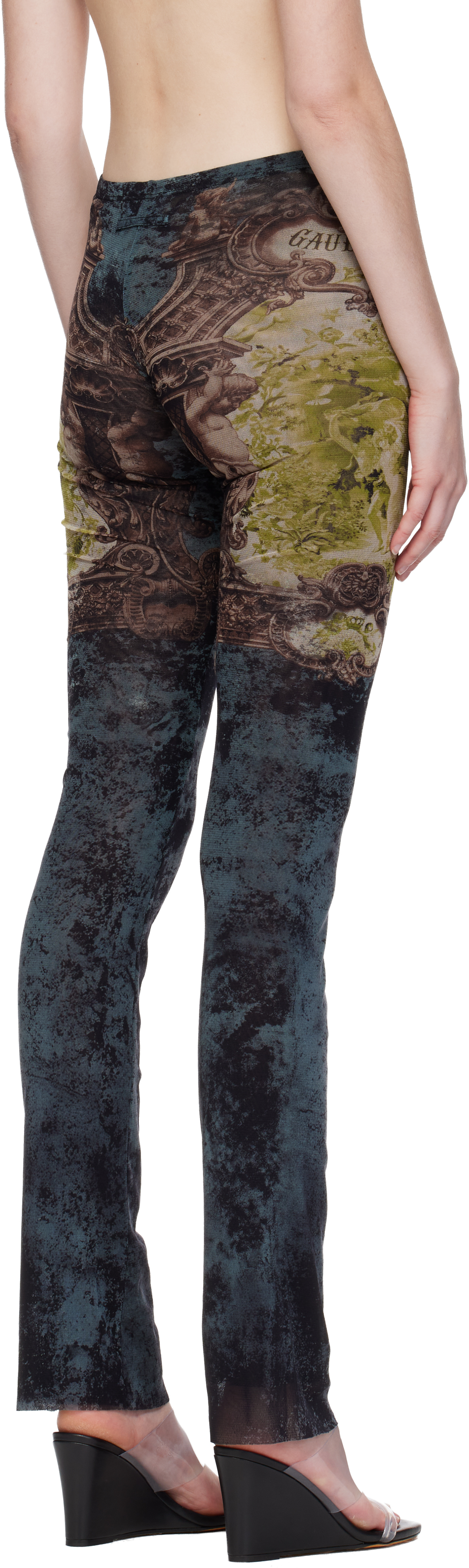 Jean Paul Gaultier Black & Yellow 'the Médaillon' Lounge Pants In Multi