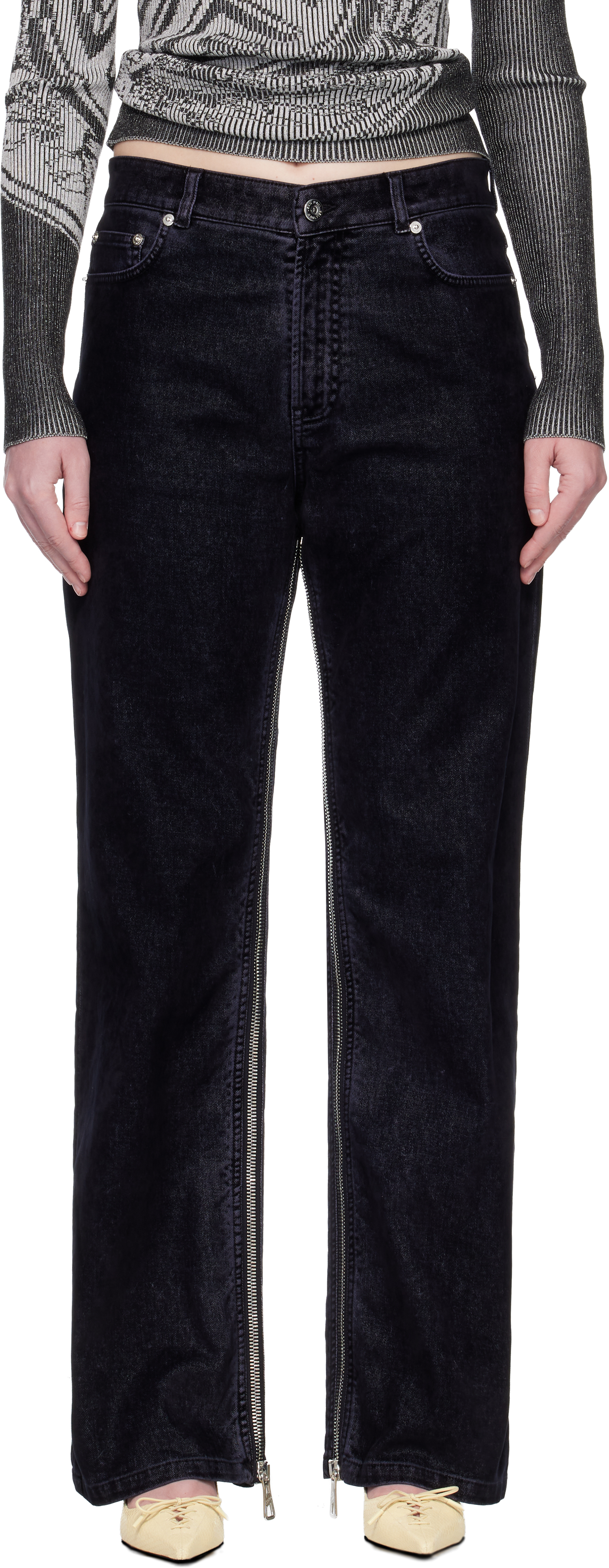 Jean Paul Gaultier Navy 'the Flocked Denim' Jeans
