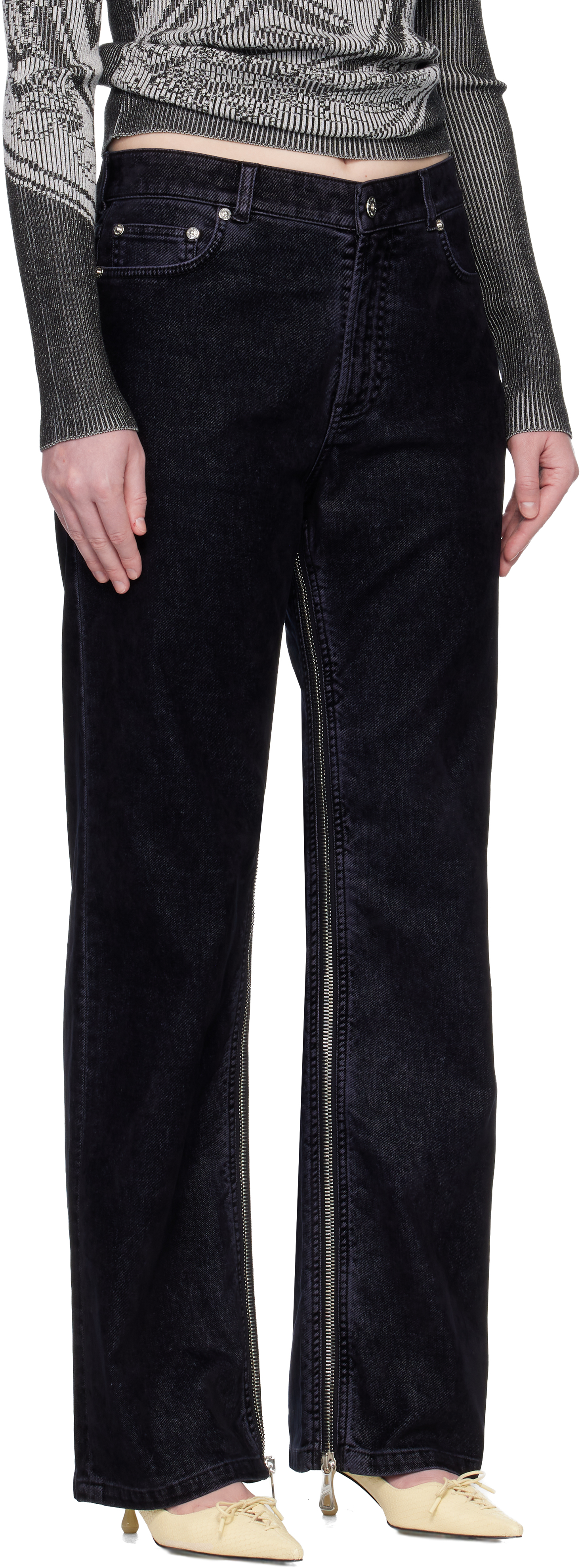 Jean Paul Gaultier Navy 'the Flocked Denim' Jeans