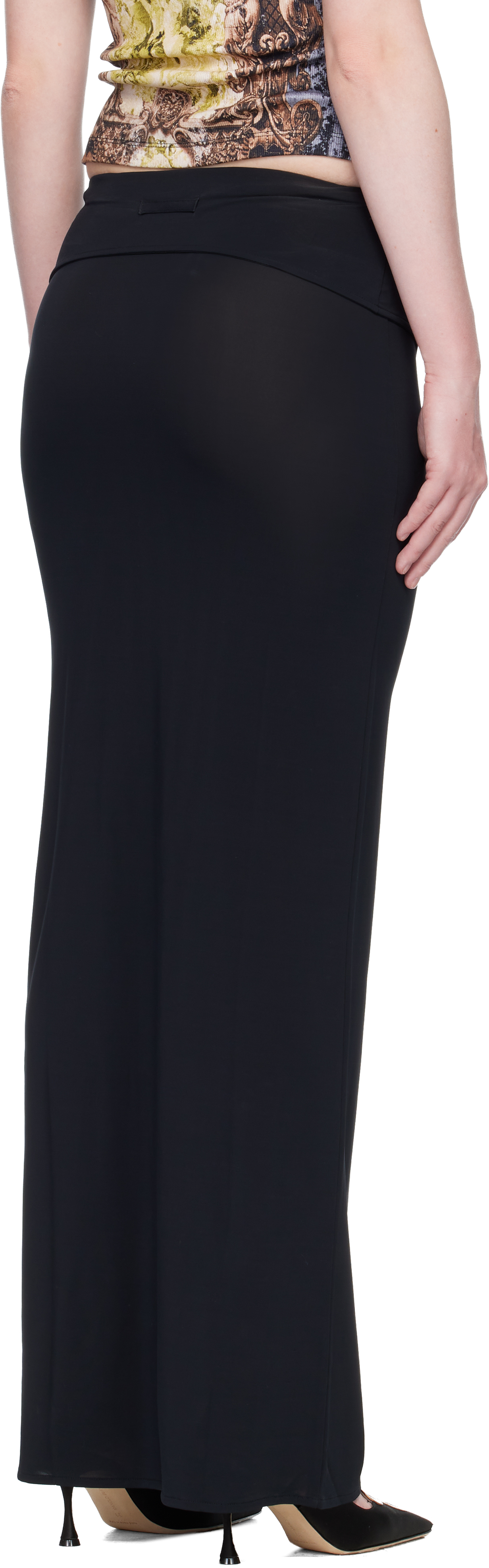 Jean Paul Gaultier Navy 'the Long Garter' Maxi Skirt