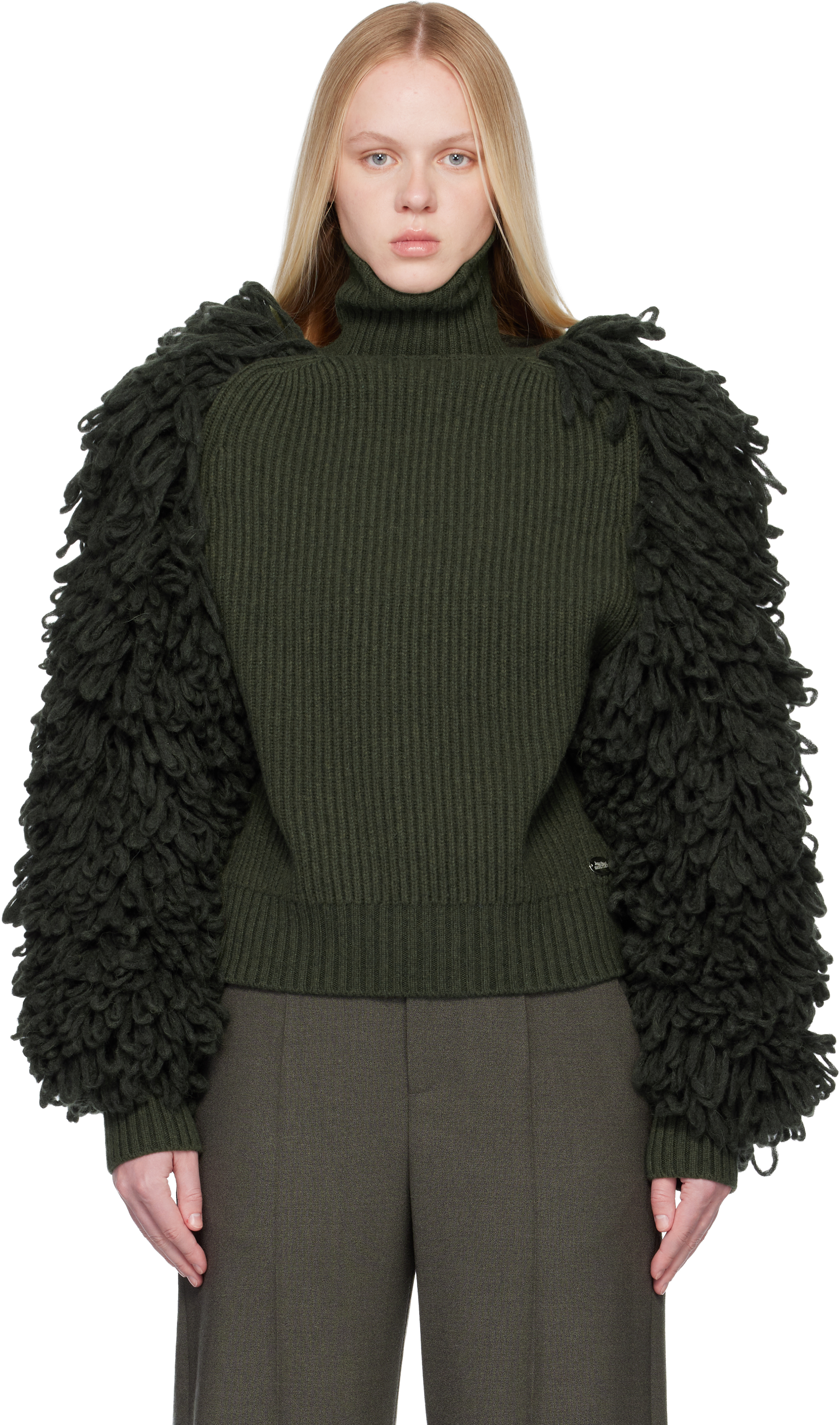 Jean Paul Gaultier Khaki 'the Loop-stitch' Sweater