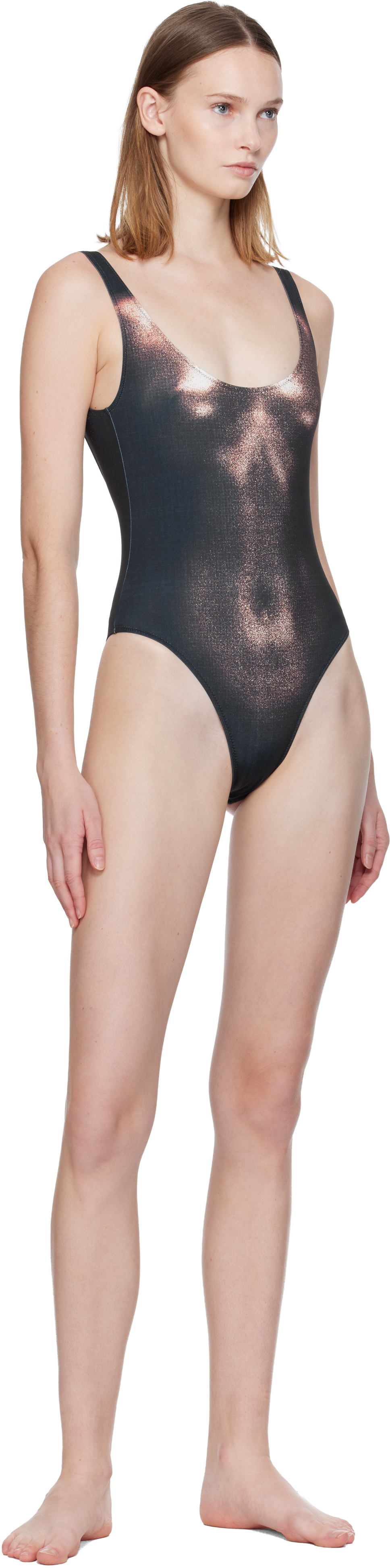 Jean Paul Gaultier Black 'the Bronze Body Dust' Swimsuit In Black