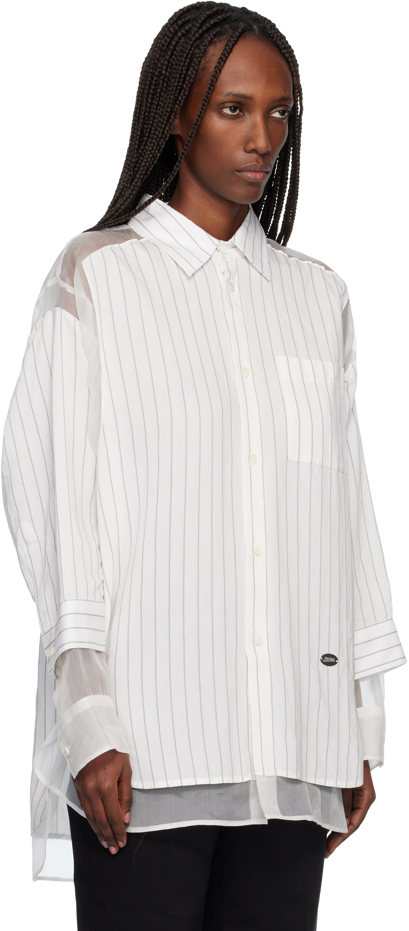 Jean Paul Gaultier Off-white 'the Petit-grand Pinstriped' Shirt