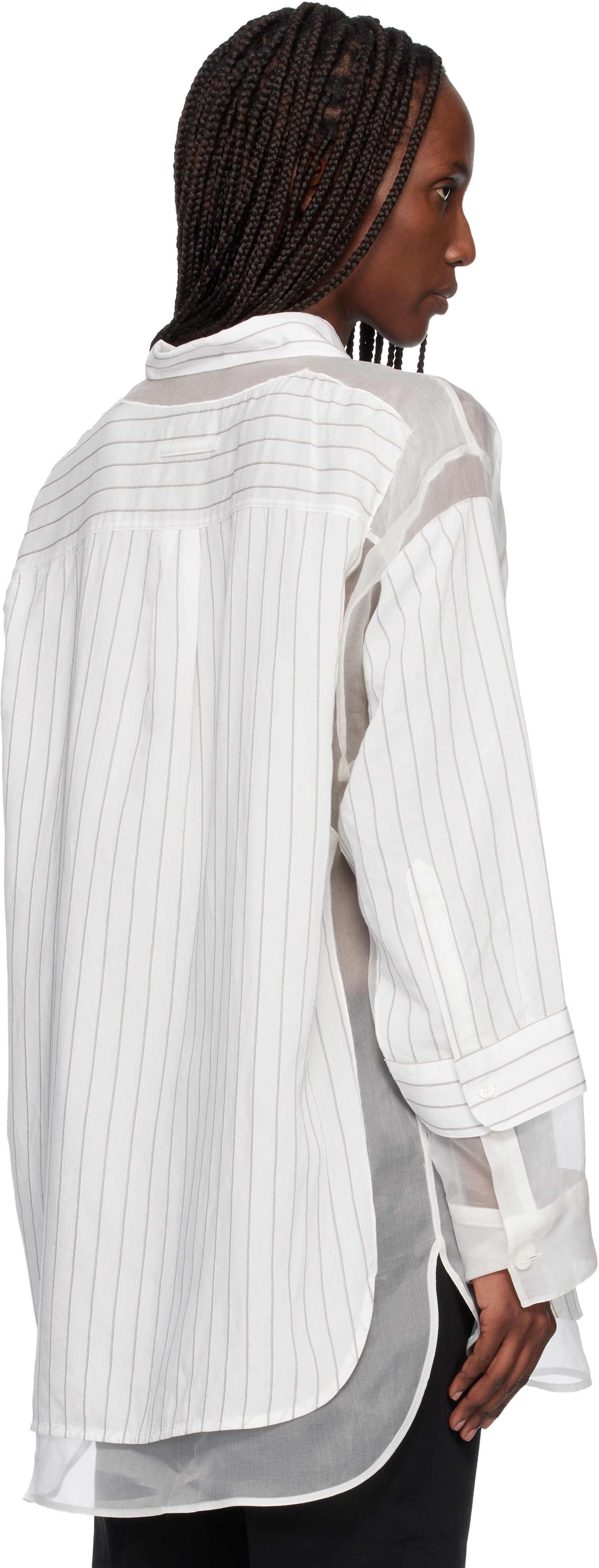 Jean Paul Gaultier Off-white 'the Petit-grand Pinstriped' Shirt