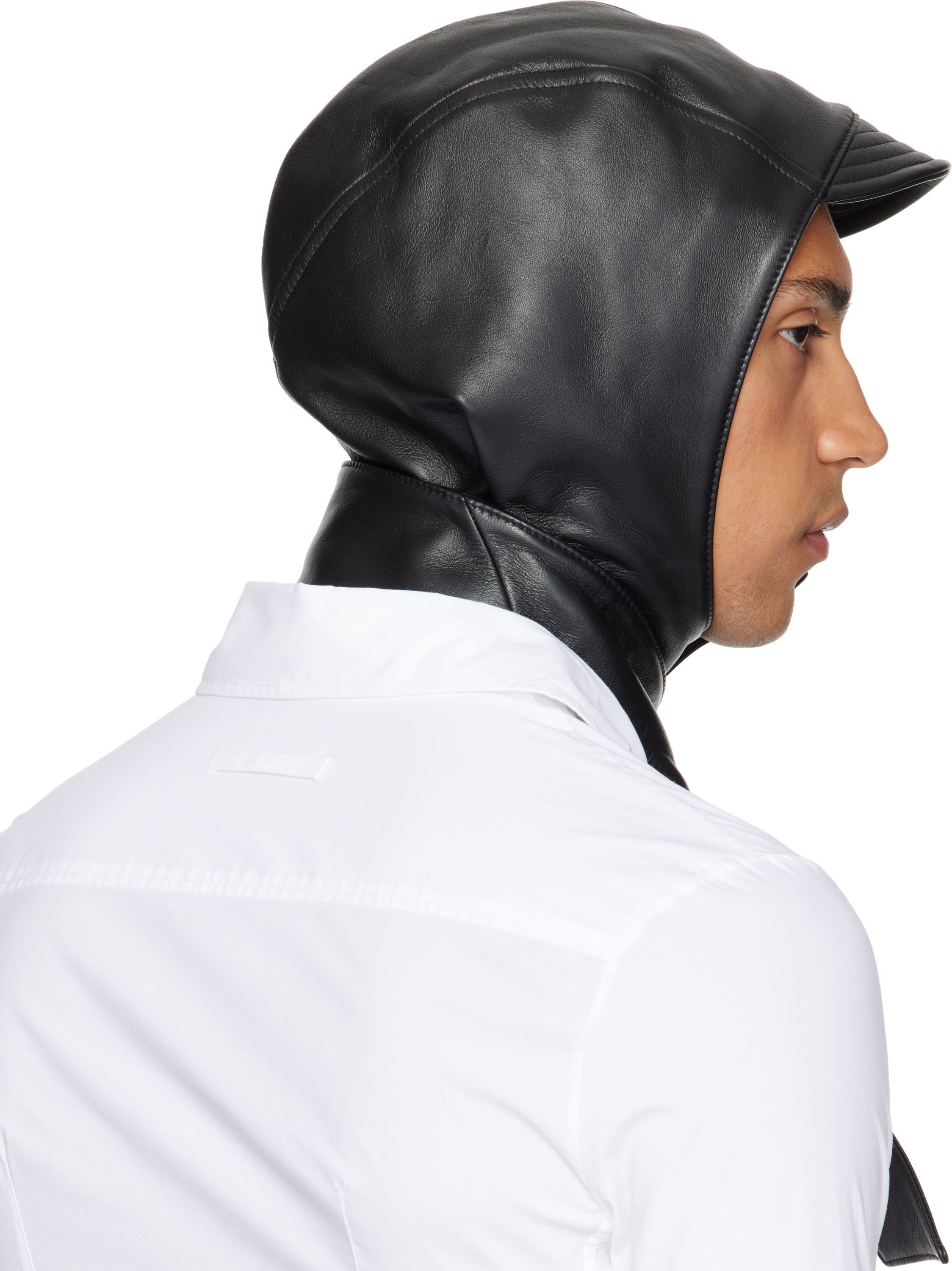 Jean Paul Gaultier Black 'the Leather' Hood In Black