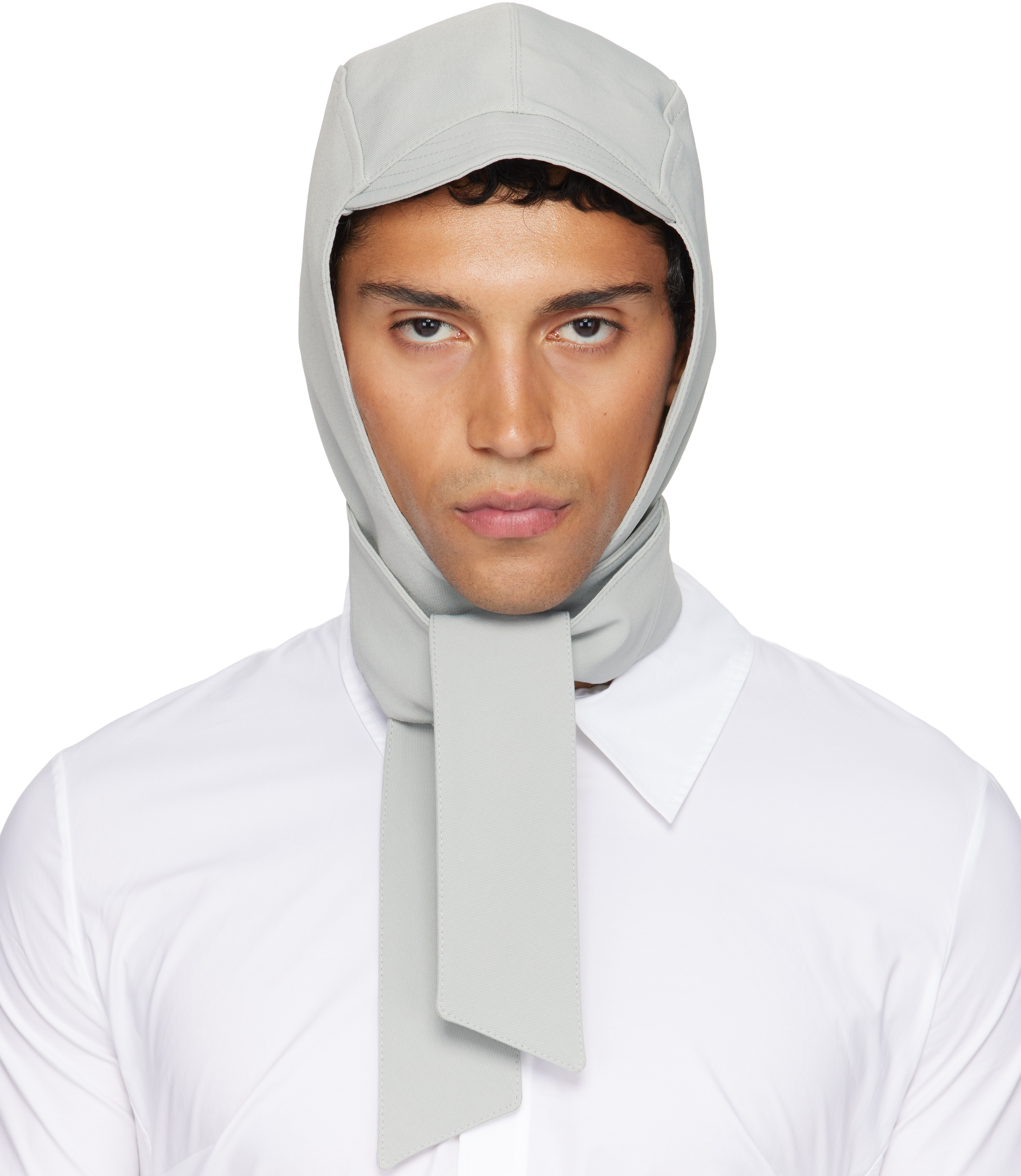 Jean Paul Gaultier Gray Long Panel Hood In Gray