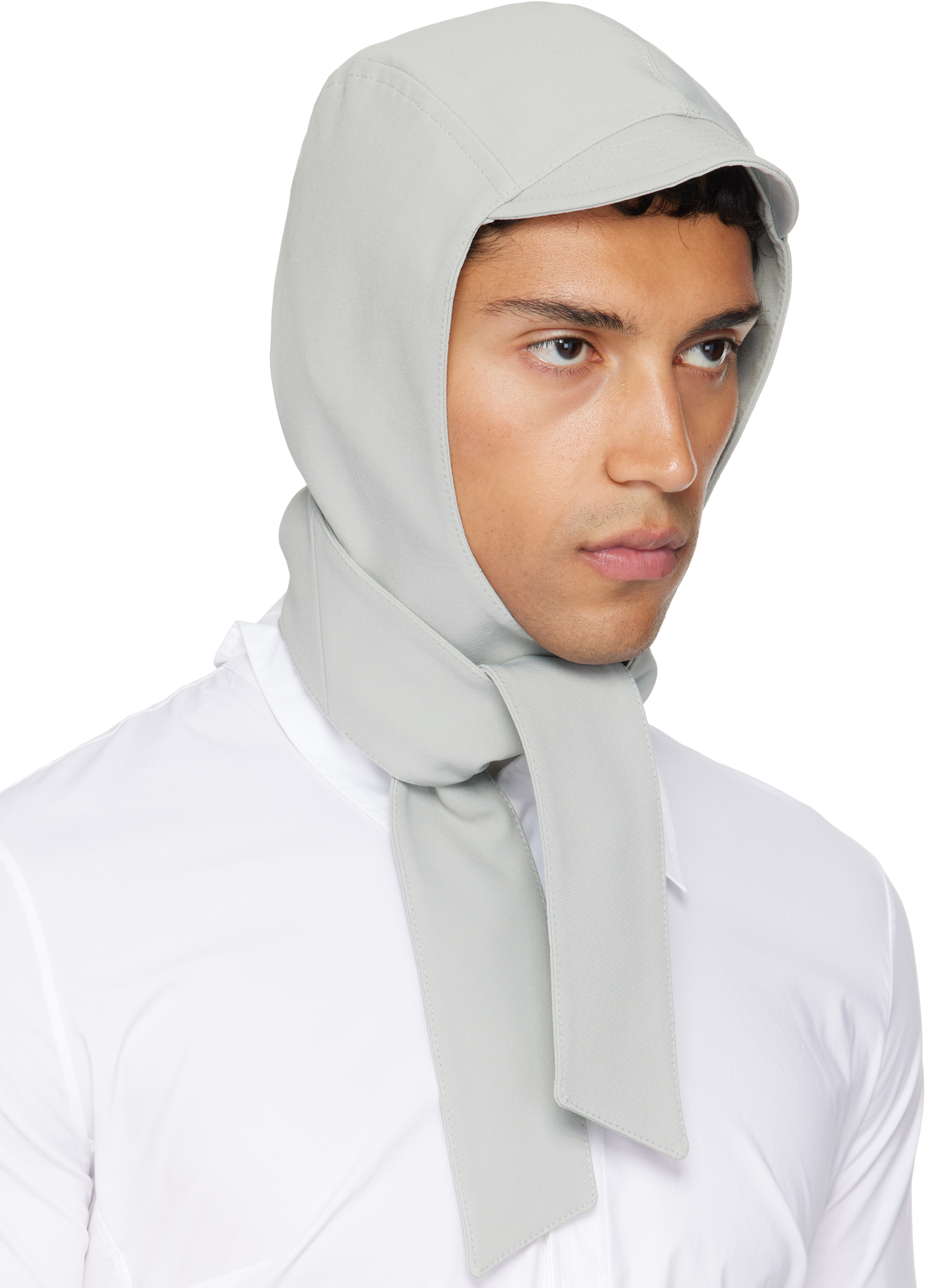 Jean Paul Gaultier Gray Long Panel Hood In Gray