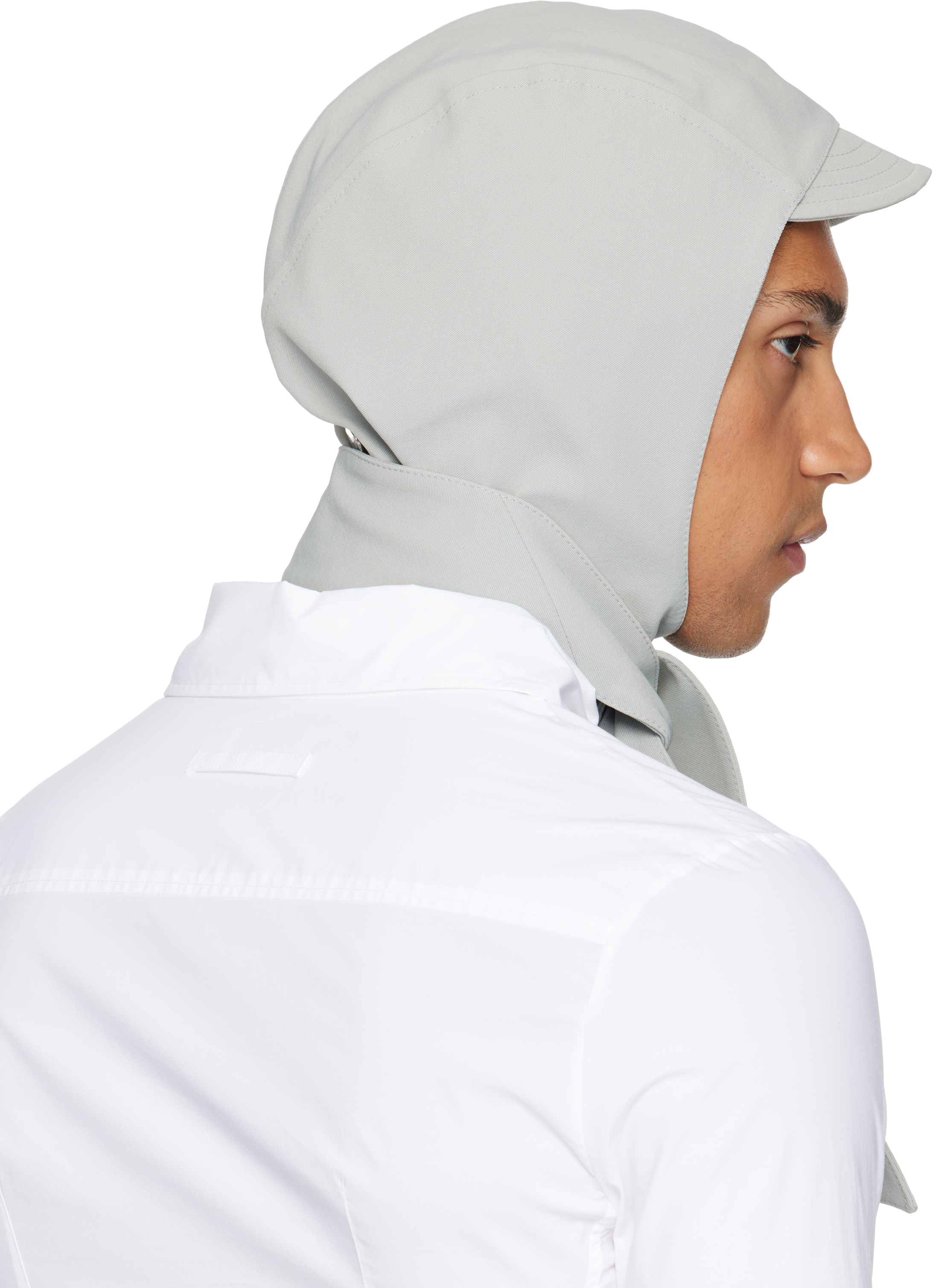 Jean Paul Gaultier Gray Long Panel Hood In Gray