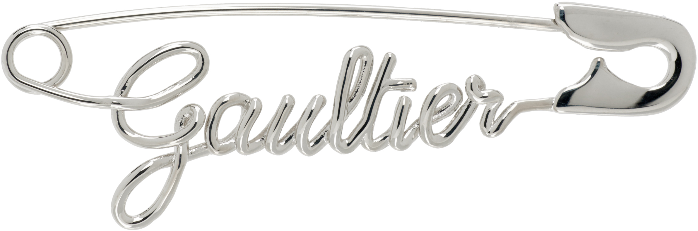 Jean Paul Gaultier 'the Silver-tone Gaultier Safety Pin' Single Earring In Metallic