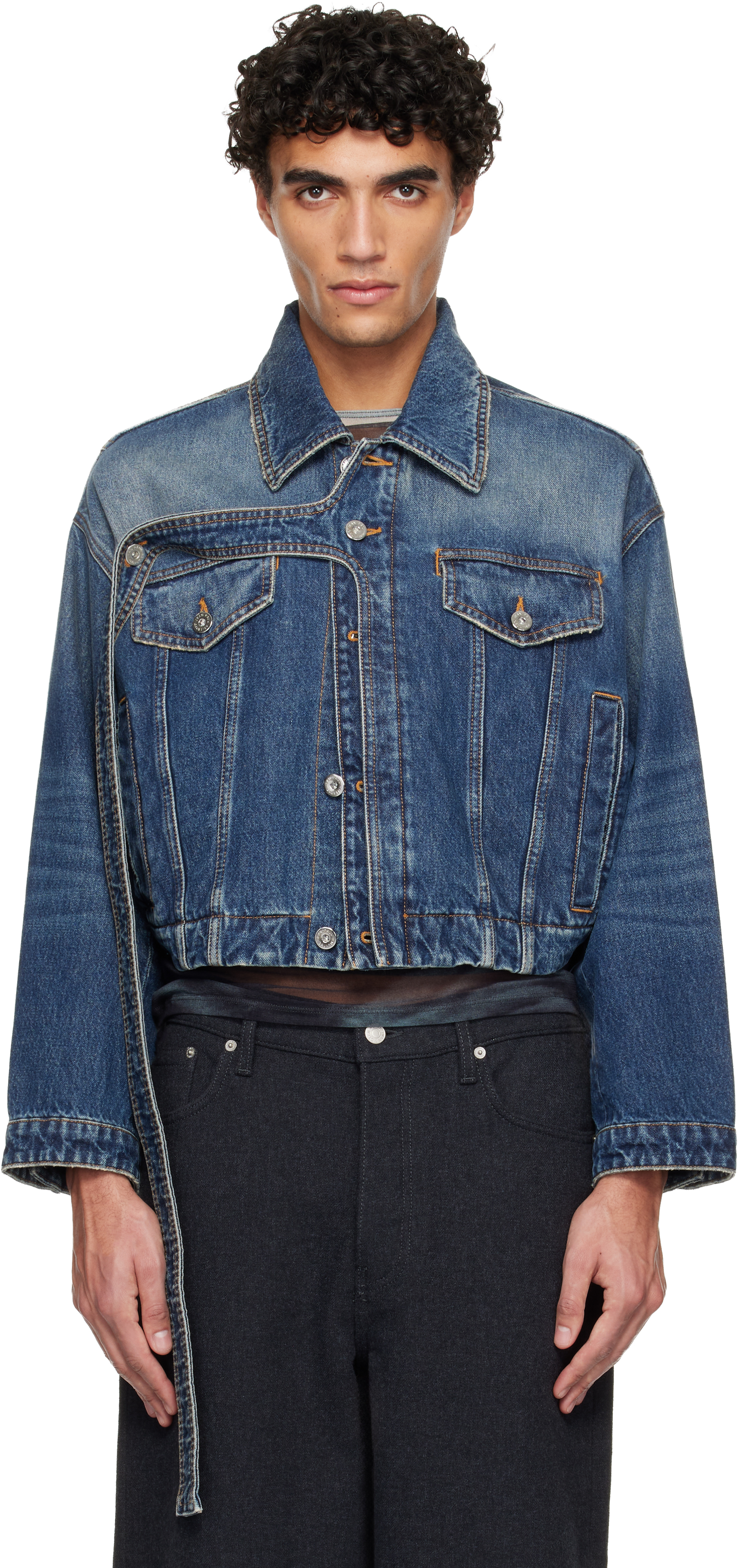 ◎Jean Paul Gaultier デザイン デニムジャケット 40 Jean Paul Gaultier Pre-Owned 1997 フェイスプリント デニム