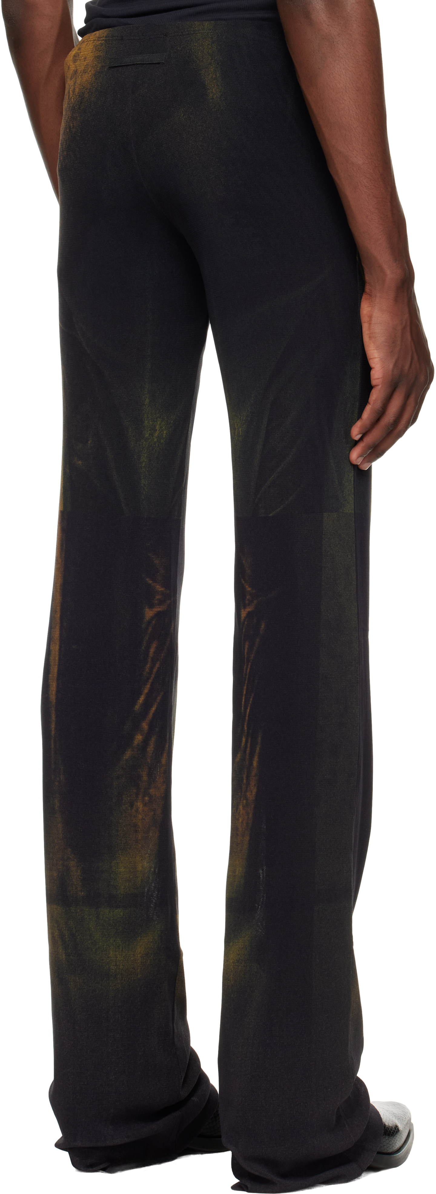 Jean Paul Gaultier Ssense Exclusive Khaki & Black Mesh Printed Water Sweatpants In Brown