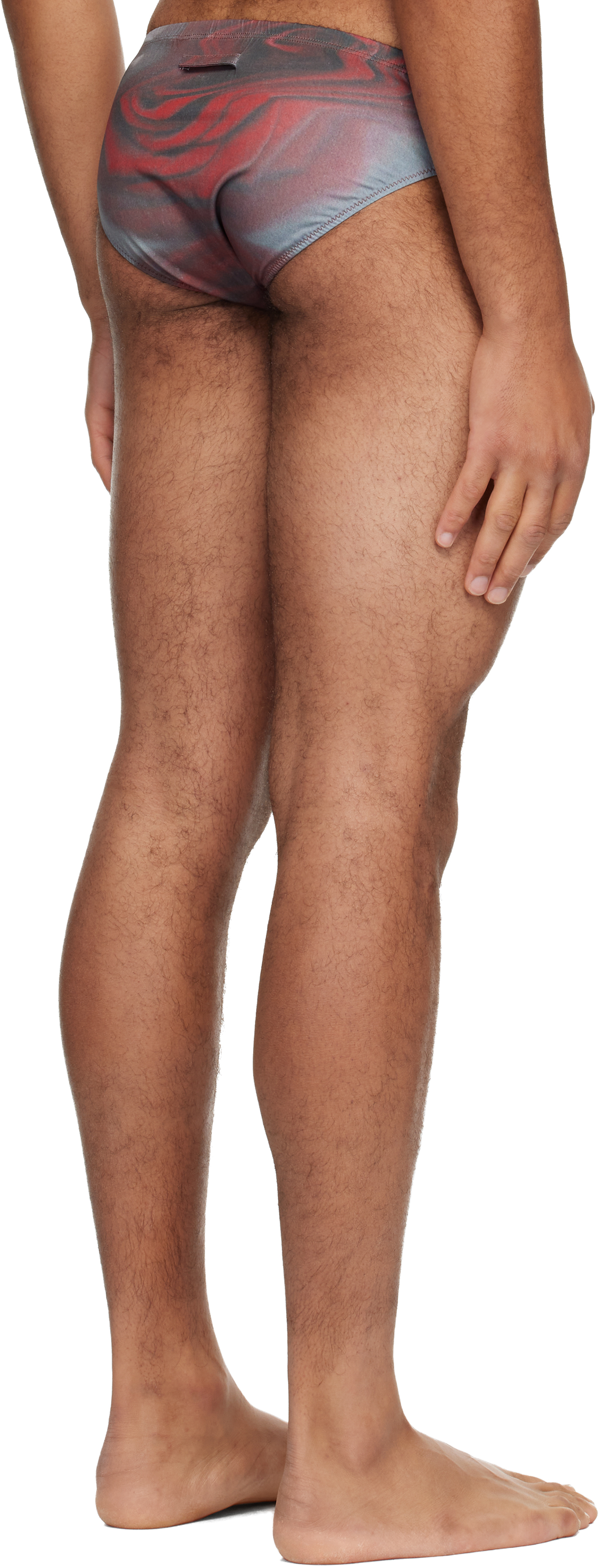 Jean Paul Gaultier Red 'the Blurry Roses' Swim Briefs In Multi