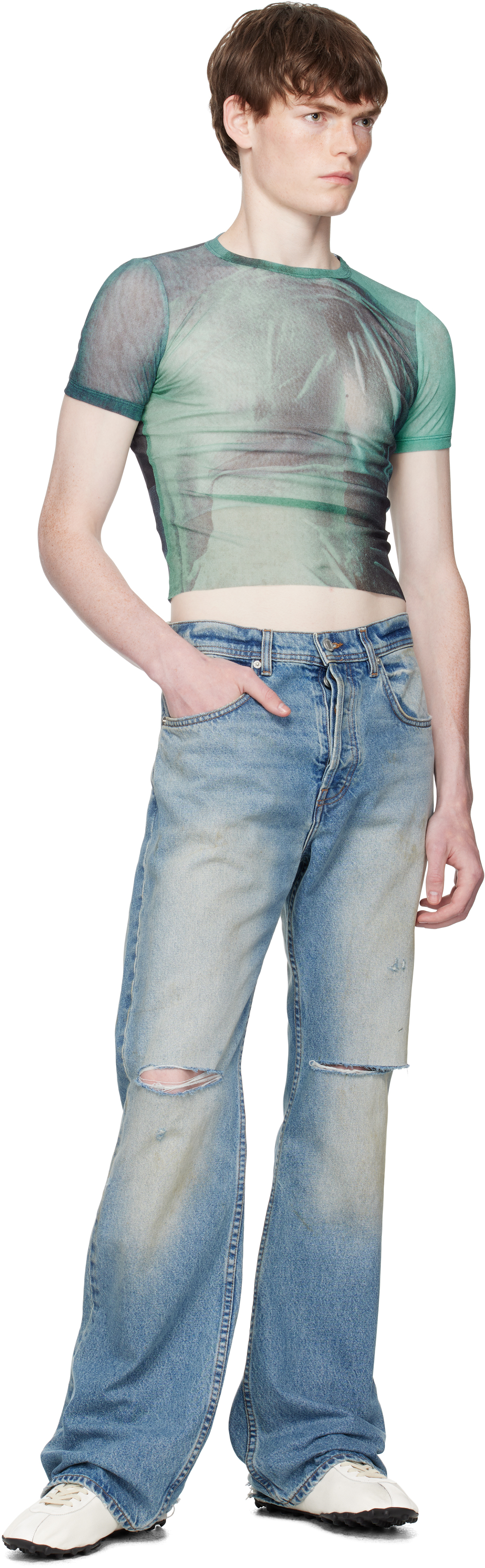 Jean Paul Gaultier Blue 'the Water' Baby T-shirt In Green