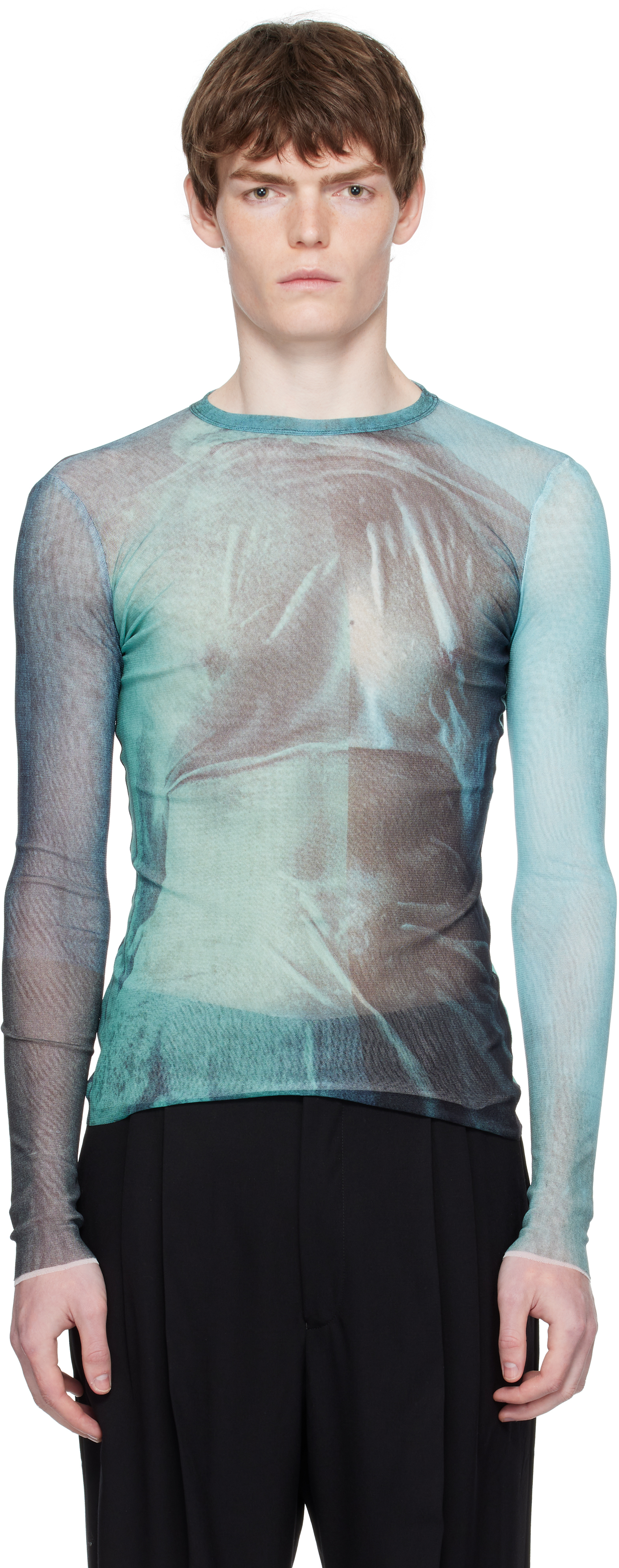 Tシャツ・カットソー JeanPaul GAULTIER TOP (TO331M005P) squeletor top woman black and blue - JEAN PAUL GAULTIER - d — 2