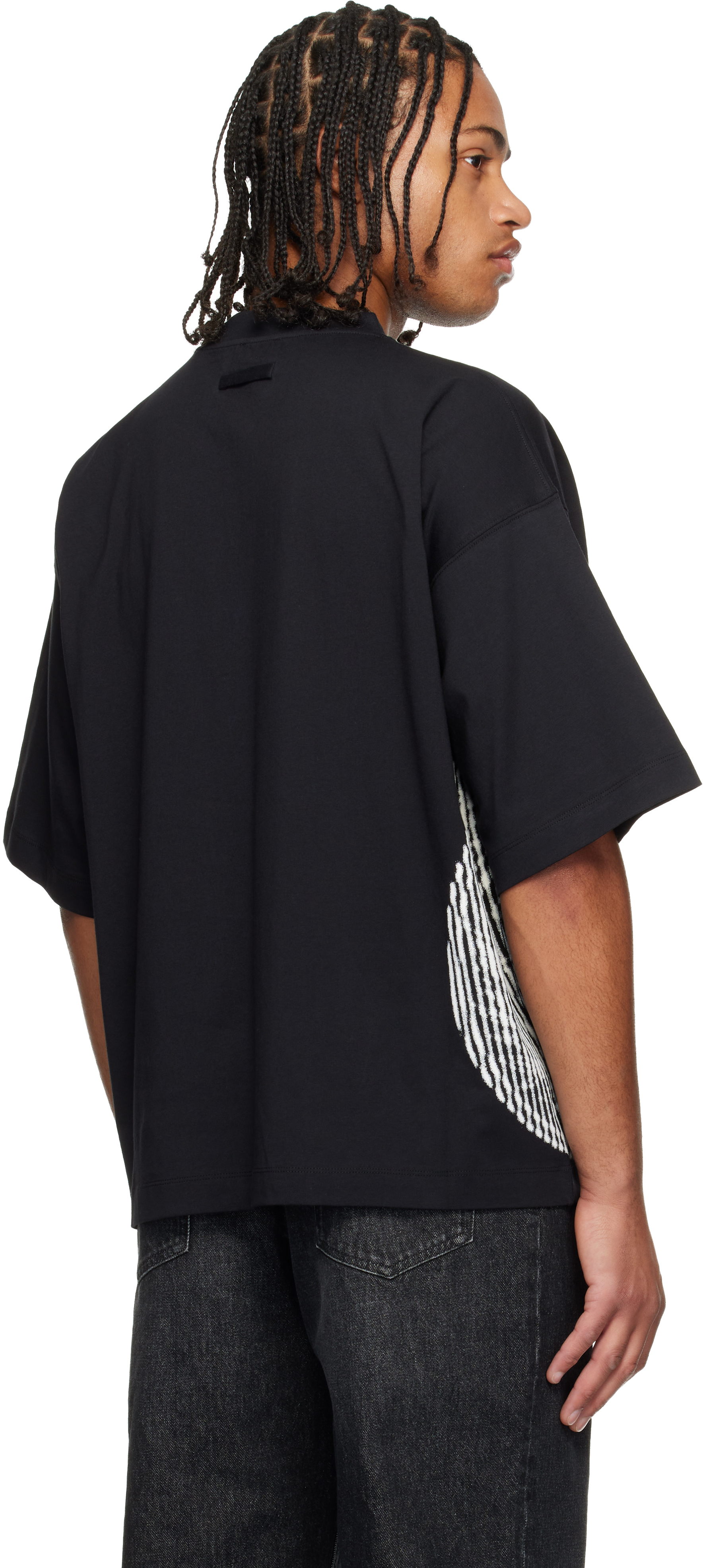 Jean Paul Gaultier Black 'jpg' Laurier Stamp T-shirt In Black