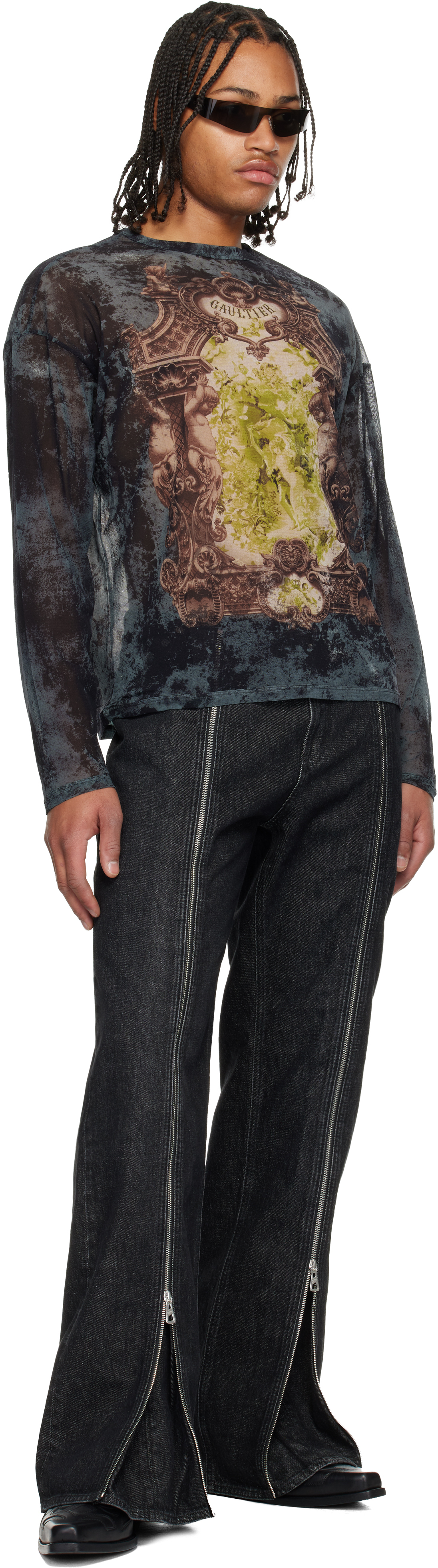 Jean Paul Gaultier Navy 'the Oversized Médaillon' Top In Multi