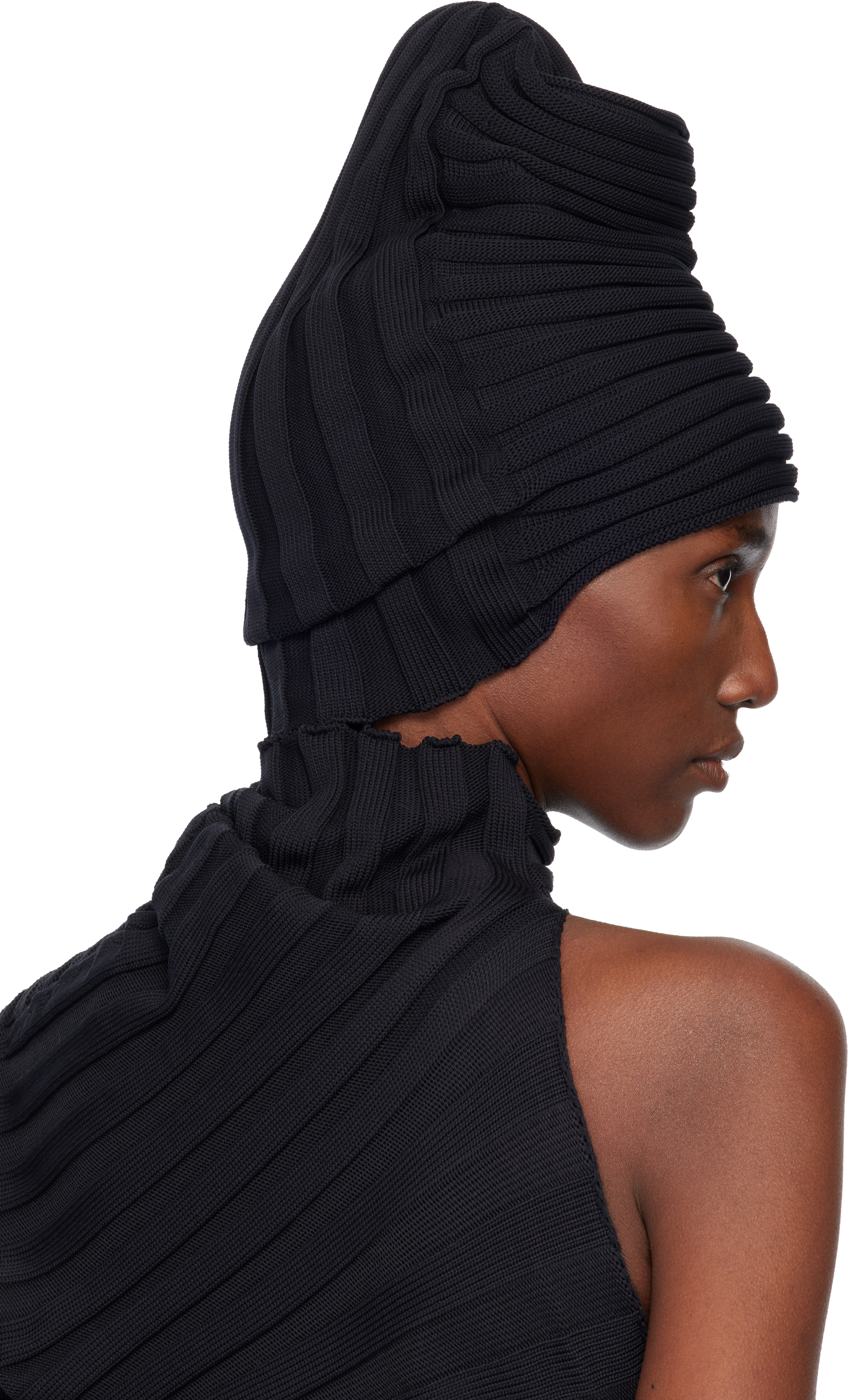 Issey Miyake Black Knit 'as It Is' Beanie In Black