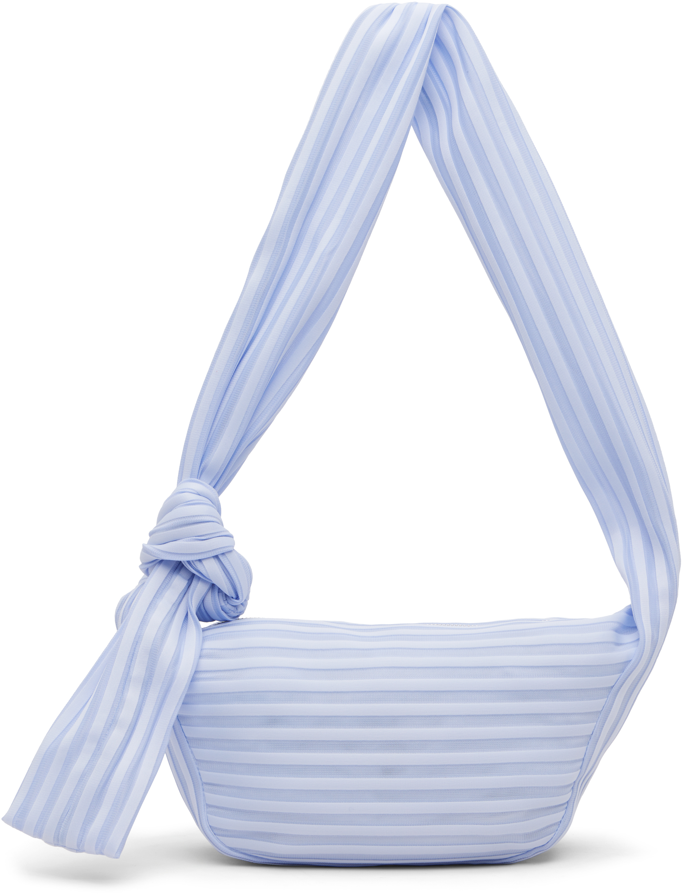 Issey Miyake June Linear Knit 56 Shoulder Bag In Blue