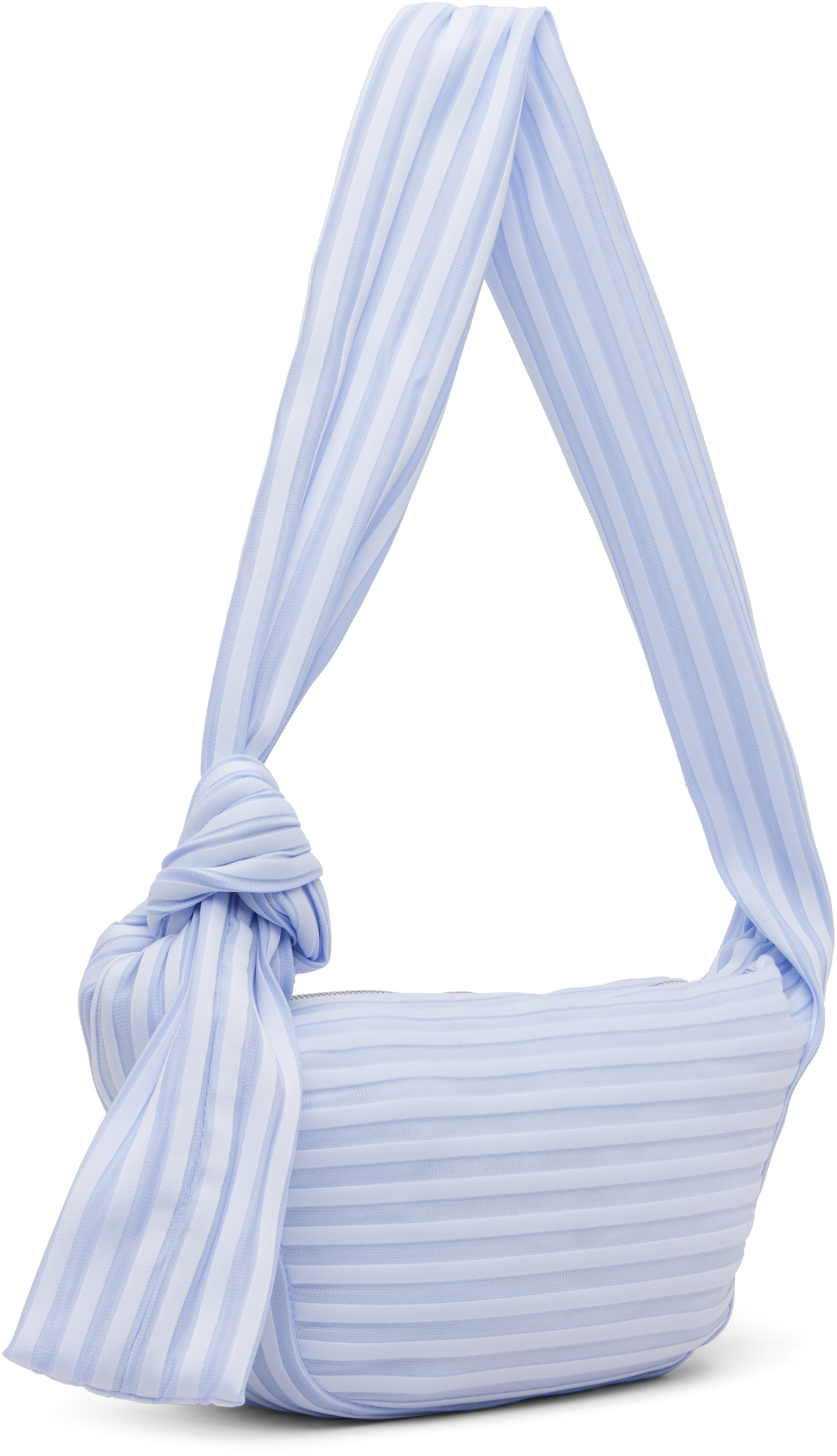 Issey Miyake June Linear Knit 56 Shoulder Bag In Blue