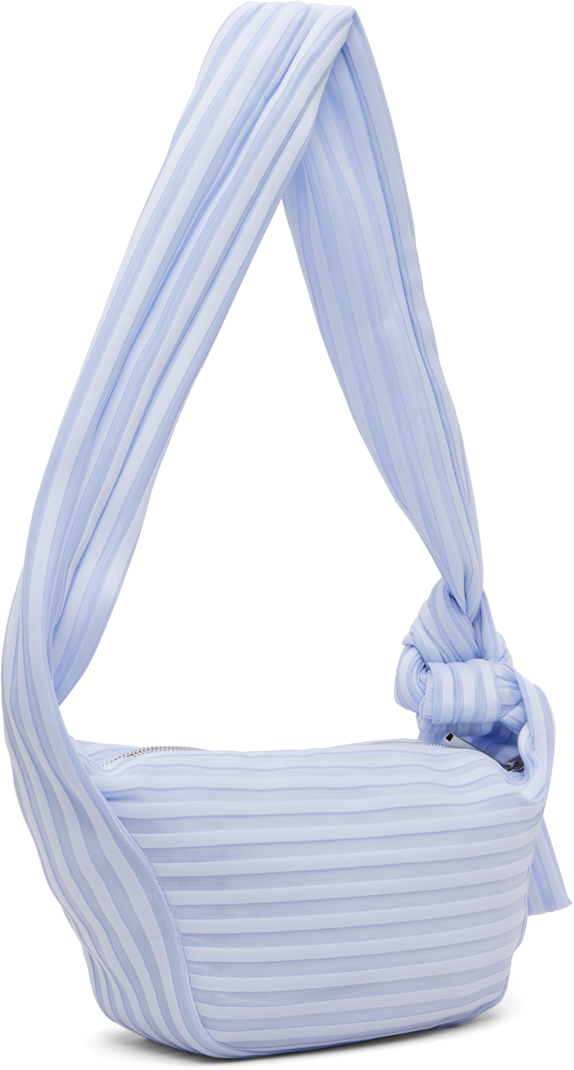Issey Miyake June Linear Knit 56 Shoulder Bag In Blue