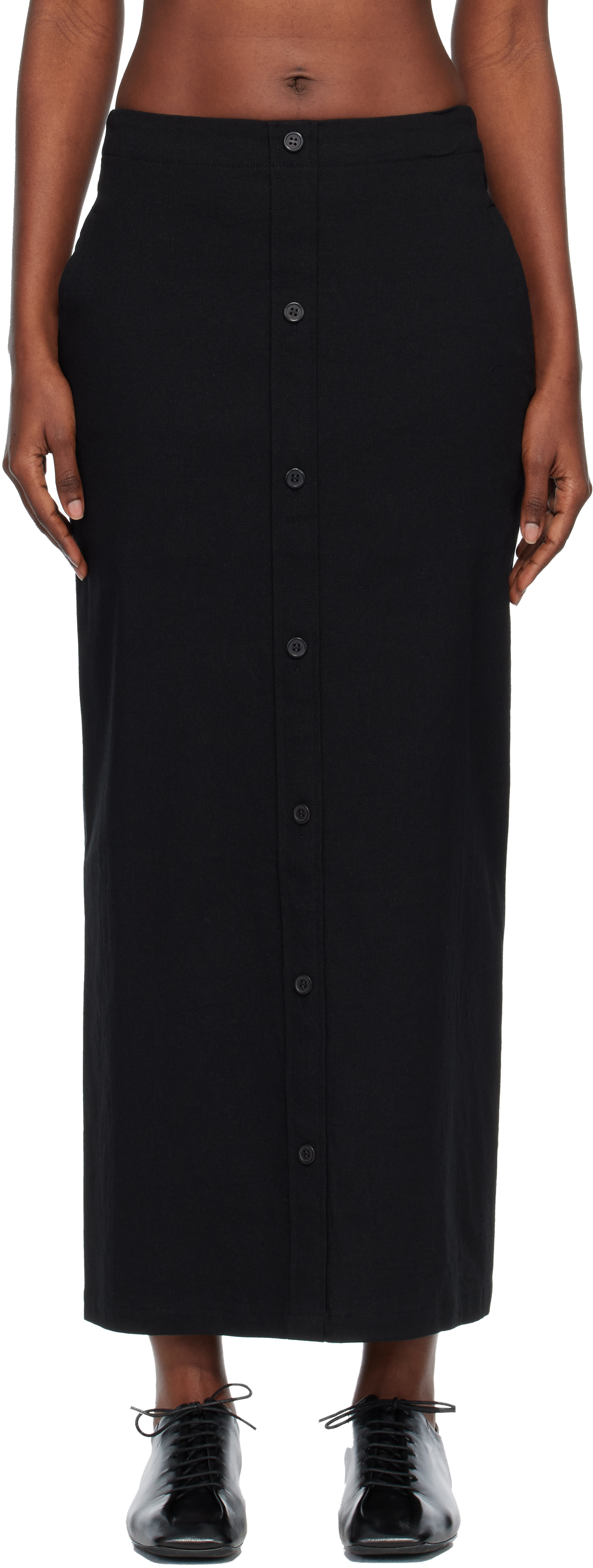 Issey Miyake Black 'like Torso Like Shirt' Maxi Skirt In Black