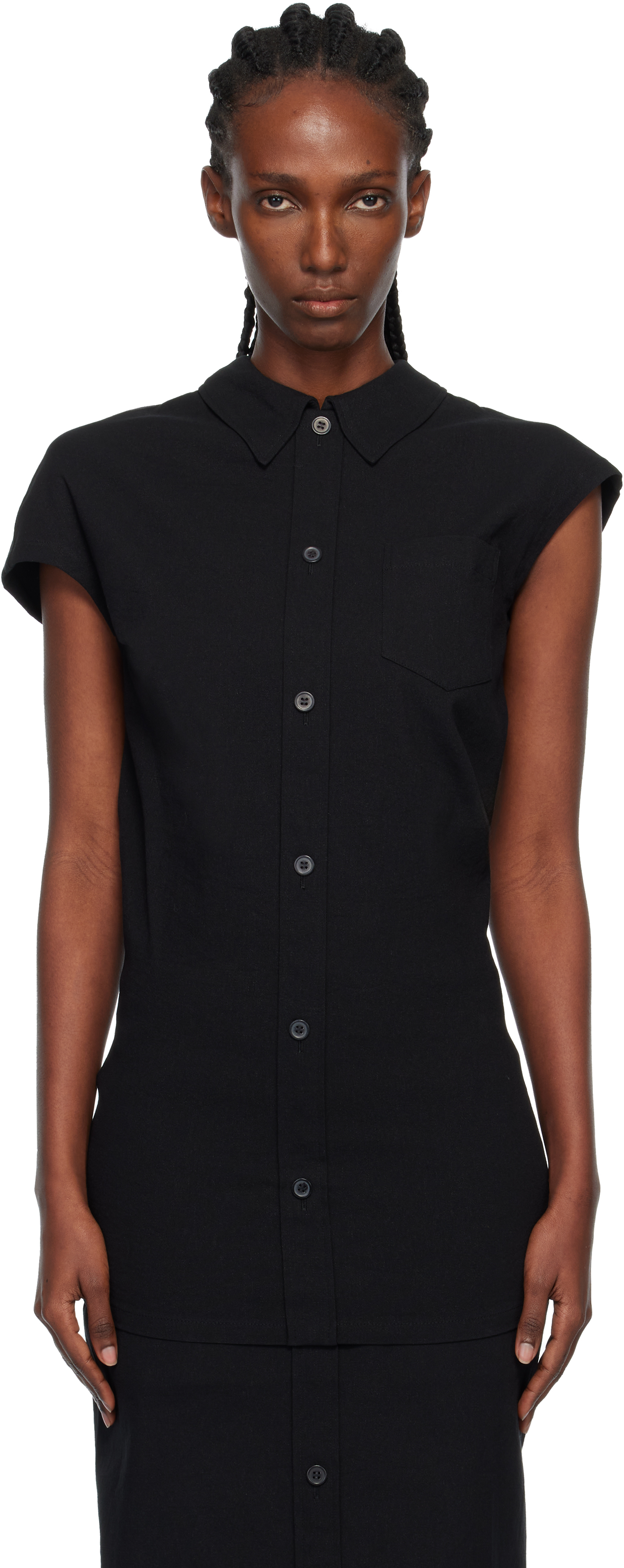 Black 'Like Torso Like Shirt' Shirt by ISSEY MIYAKE on Sale