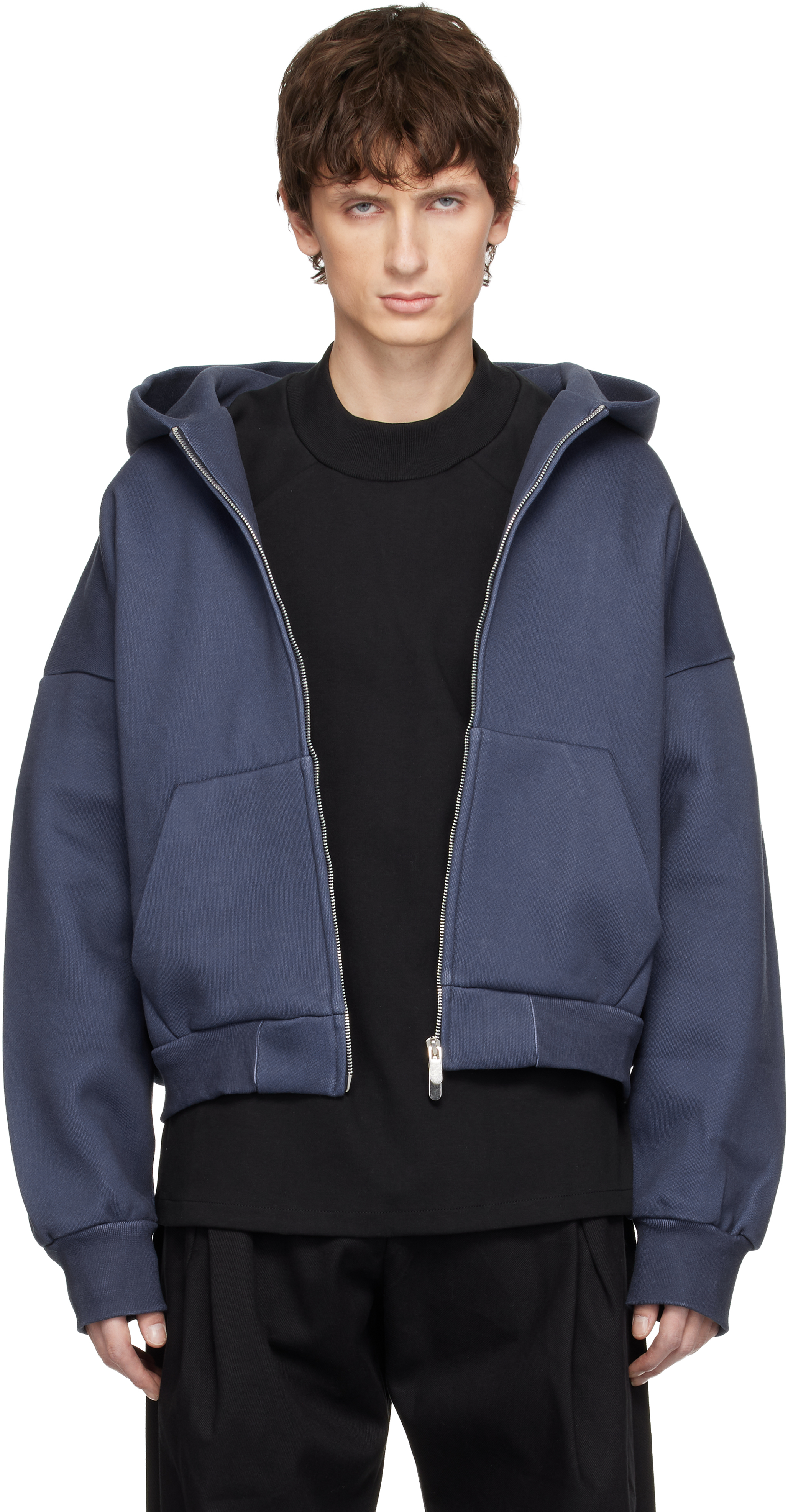 Blue V2 Zipped Hoodie by Seventh on Sale