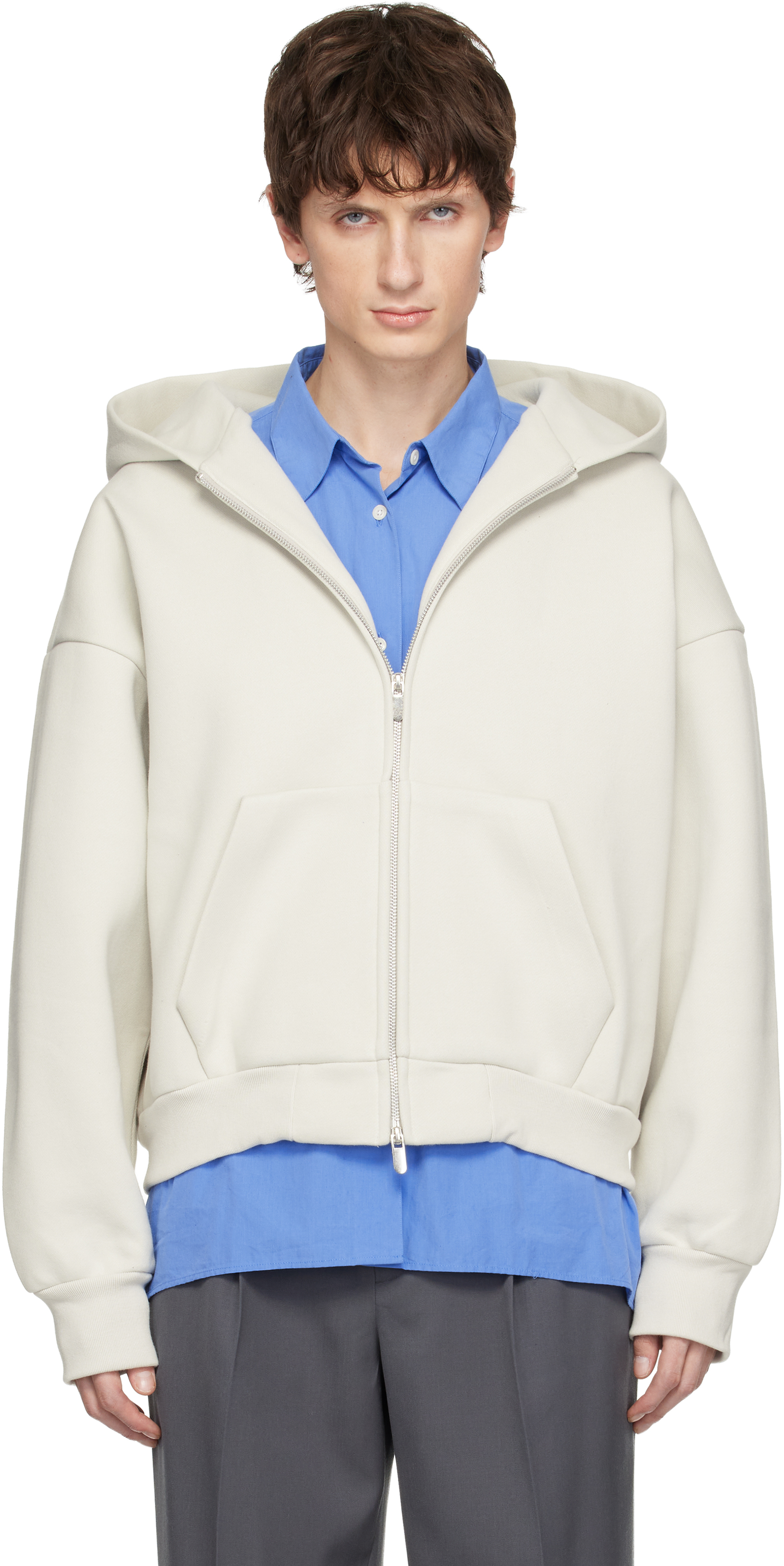 Seventh Off-white V2 Zipped Hoodie In Neutral