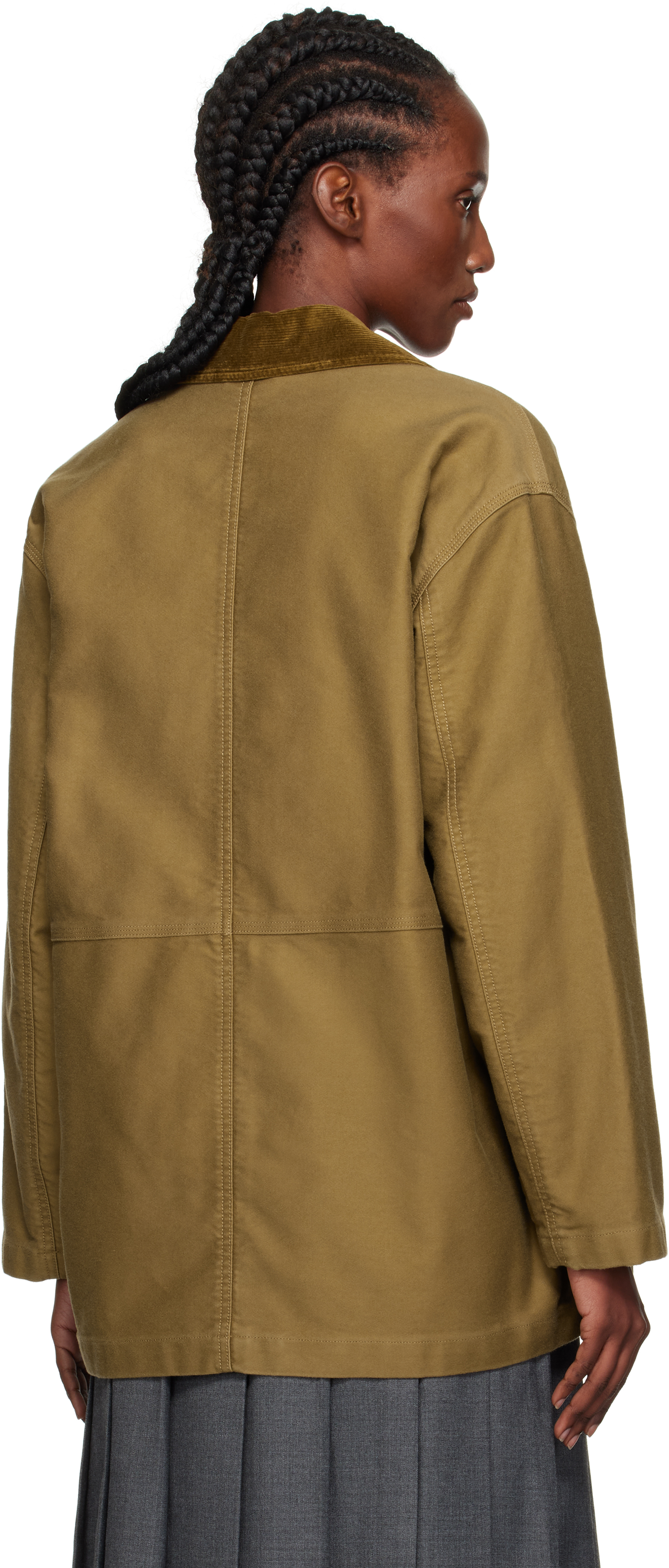 Nothing Written Khaki Mole Skin Hunting Cotton Jacket In Green