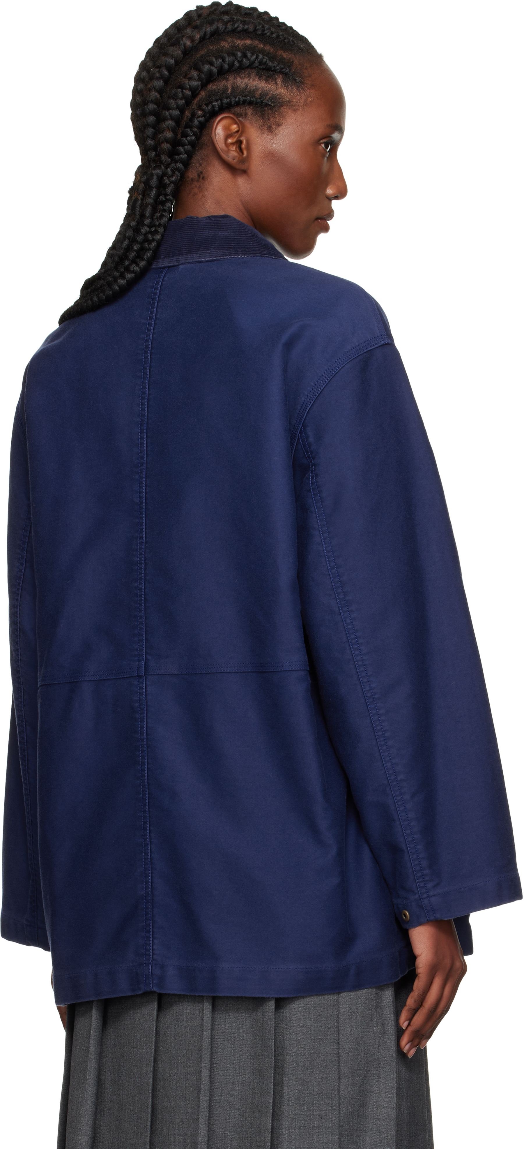 Nothing Written Blue Mole Skin Hunting Cotton Jacket In Blue