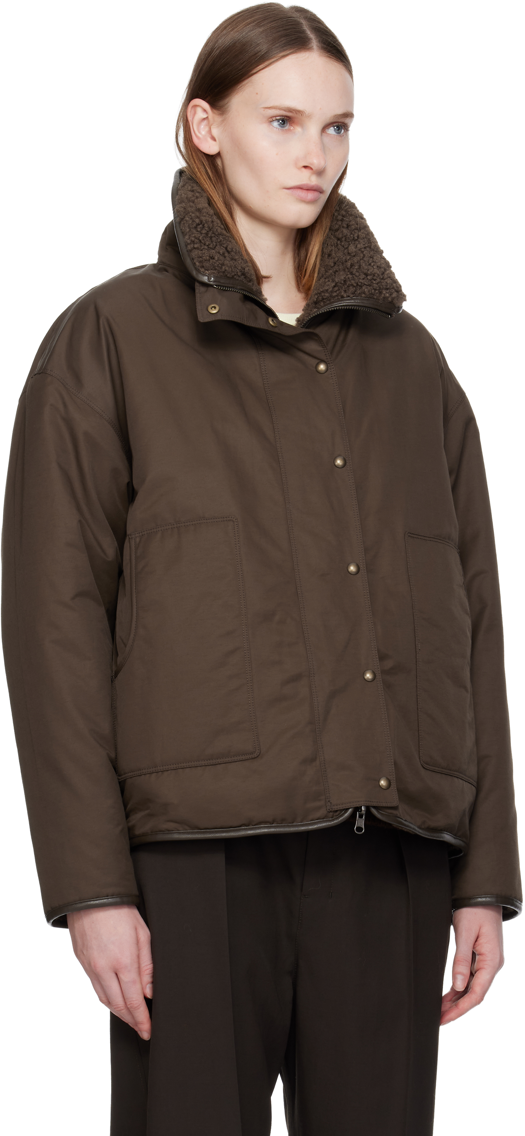 Nothing Written Brown Pooh Reversible Faux-shearling Jacket In Brown