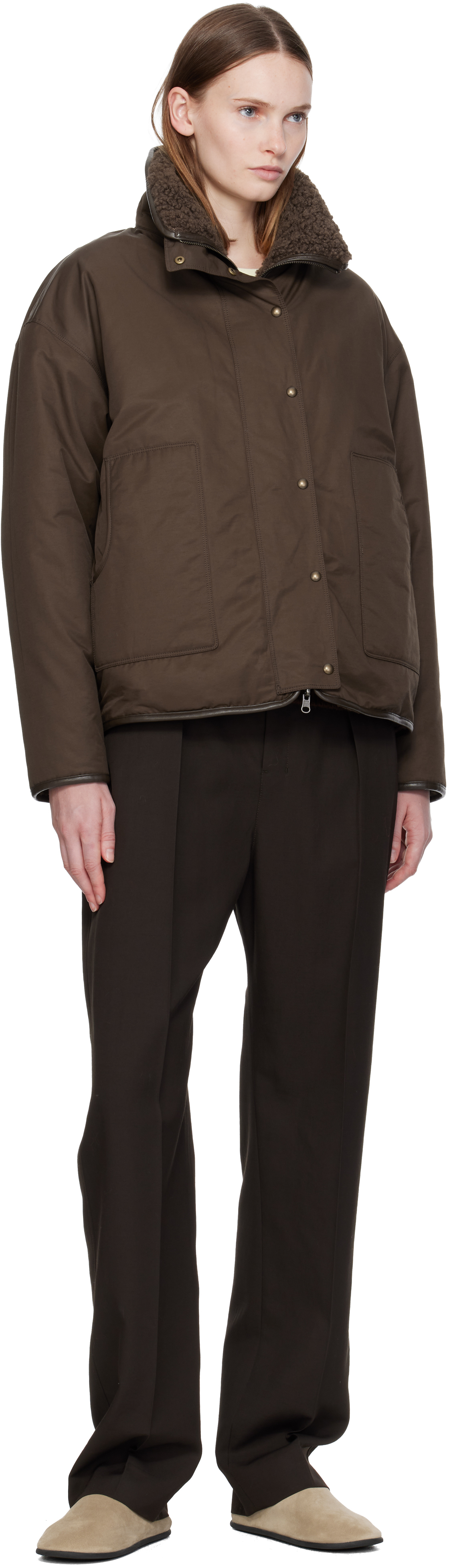 Nothing Written Brown Pooh Reversible Faux-shearling Jacket In Brown