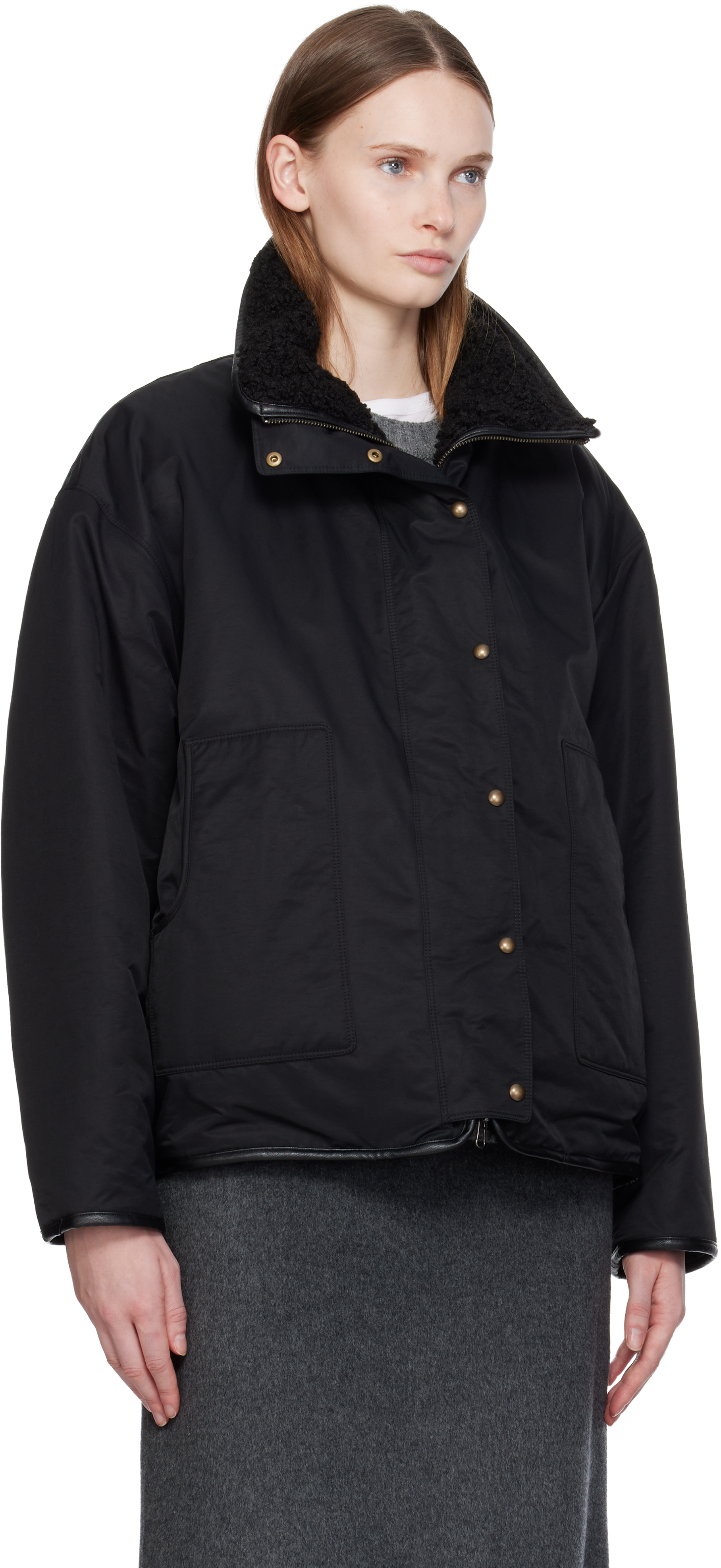 Nothing Written Black Pooh Reversible Faux-shearling Jacket In Black