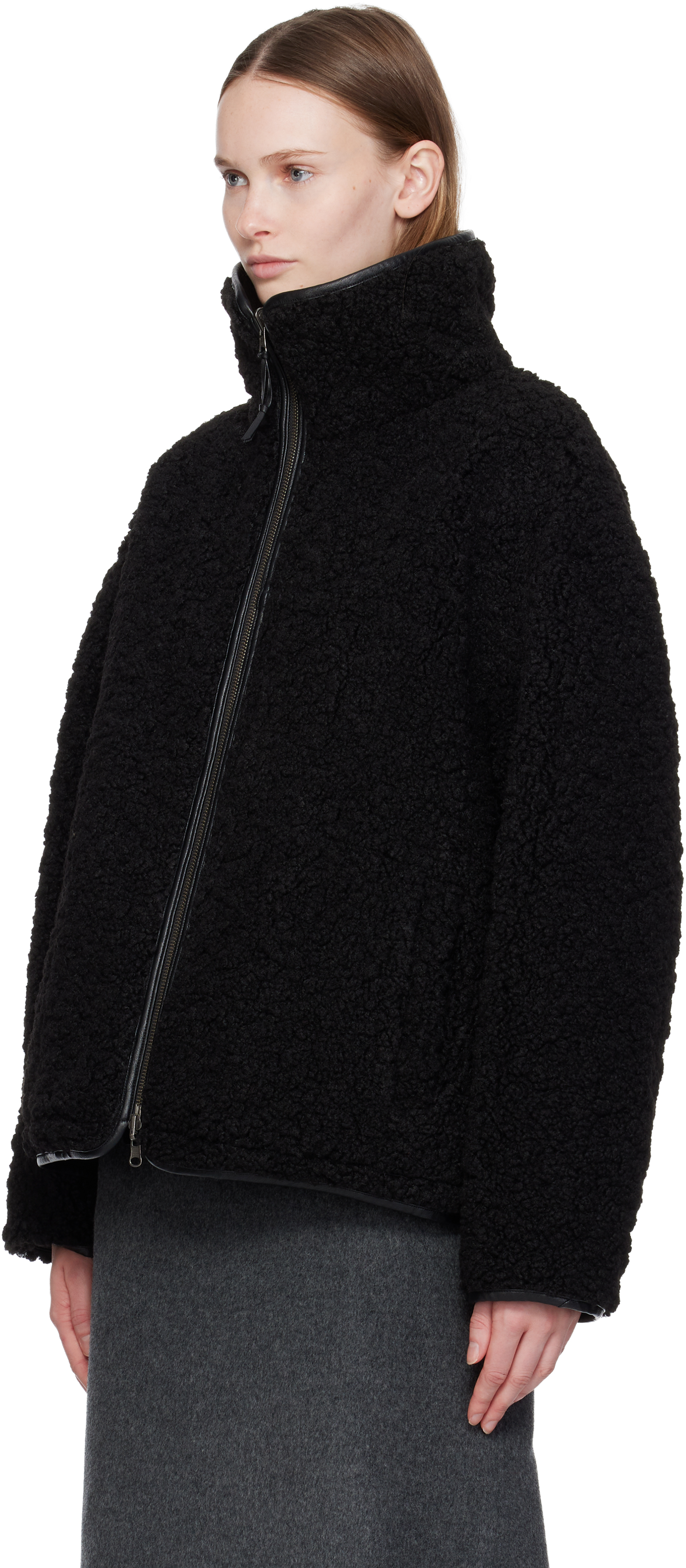 Nothing Written Black Pooh Reversible Faux-shearling Jacket In Black