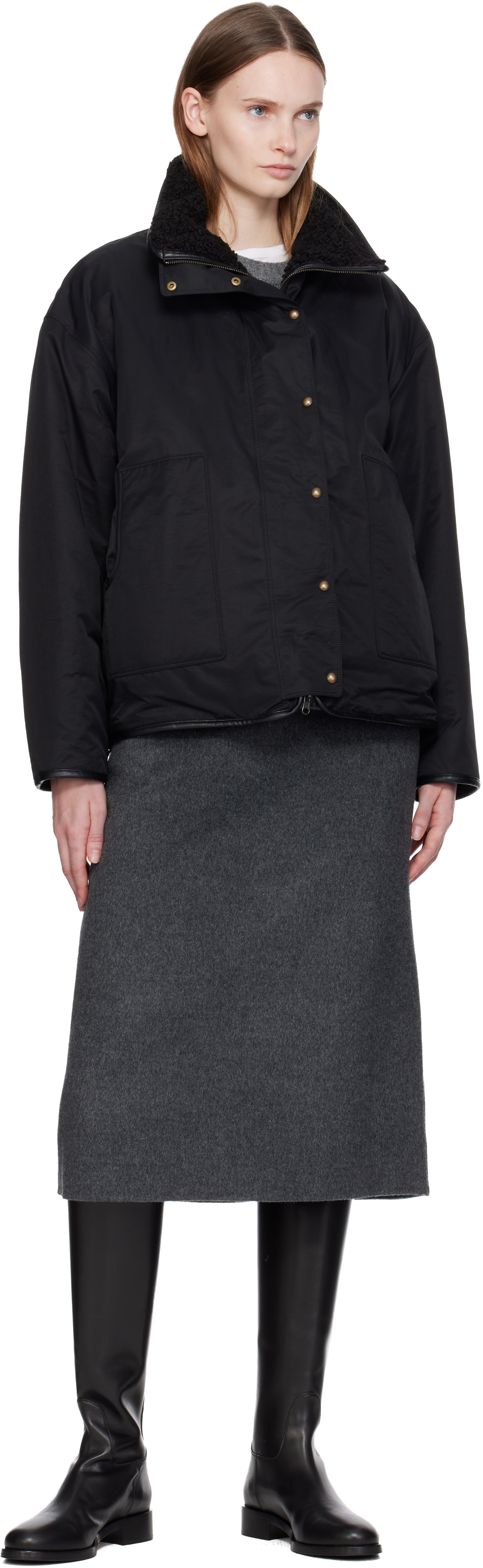 Nothing Written Black Pooh Reversible Faux-shearling Jacket In Black