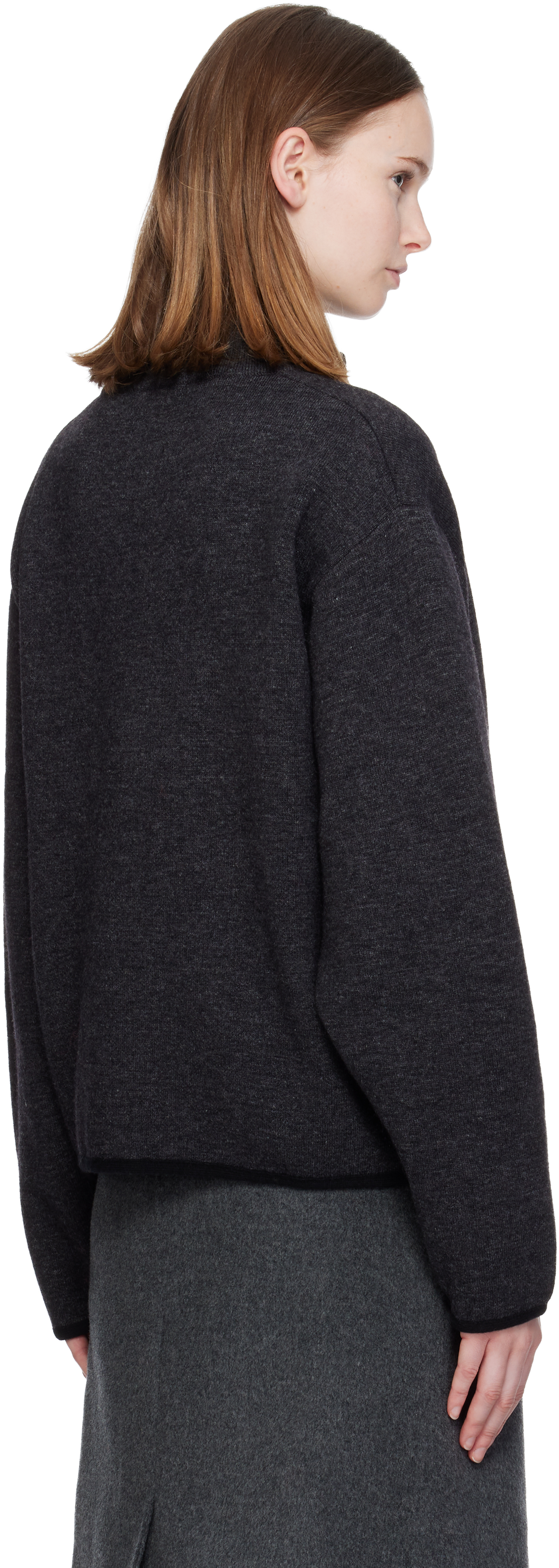 Nothing Written Gray Dicky Zip-up Sweater In Black