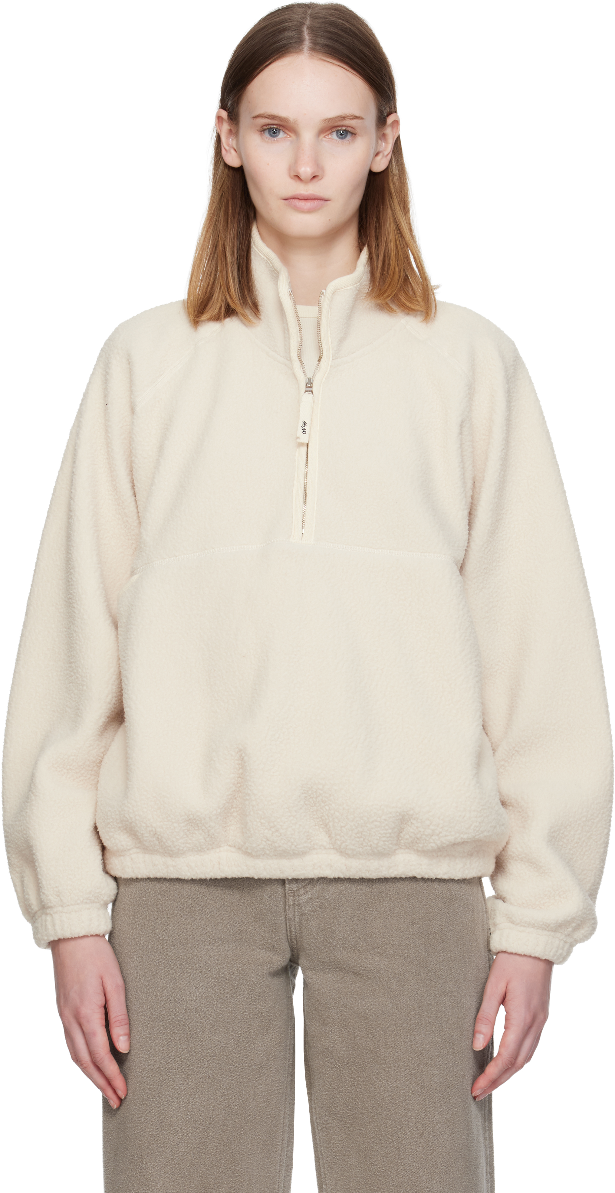 Nothing Written Off-white Woolly Fleece Sweater In White