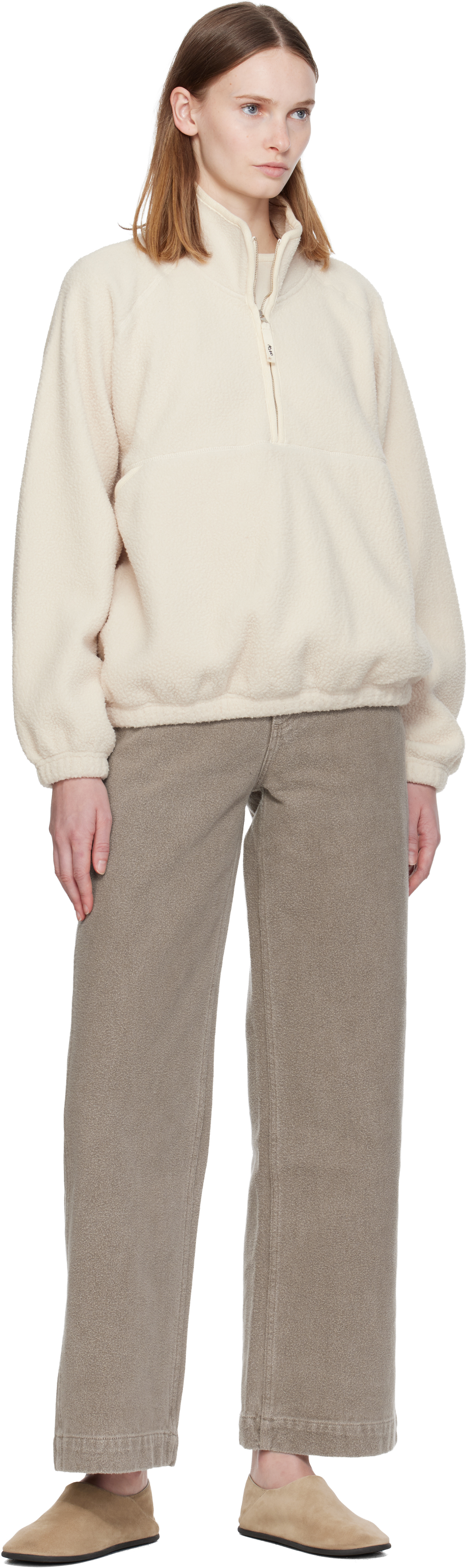 Nothing Written Off-white Woolly Fleece Sweater In White