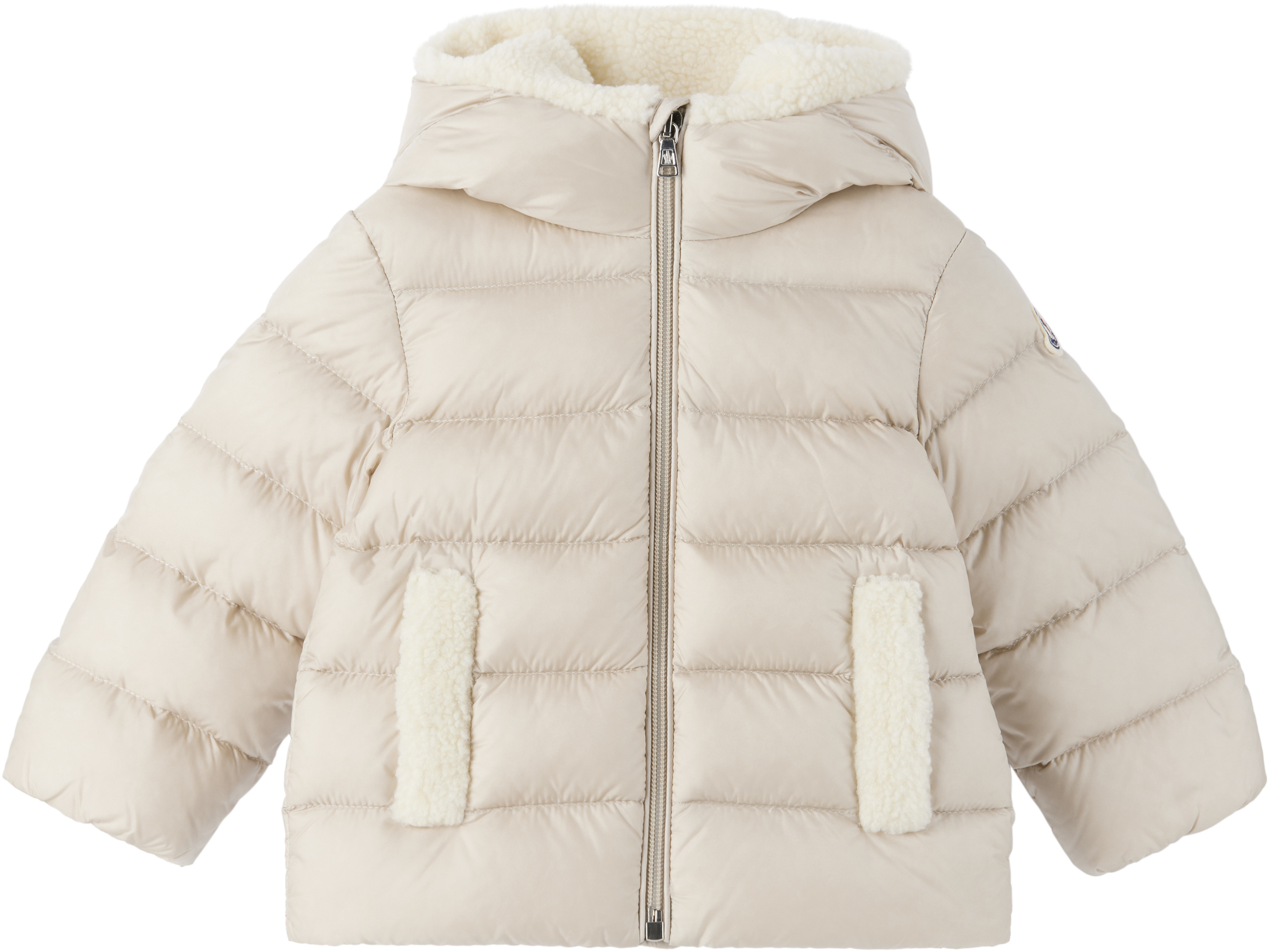 MONCLER ベビー アウター ジャケット ダウン Baby Beige Borgan Hooded Down Jacket by Moncler Enfant | SSENSE