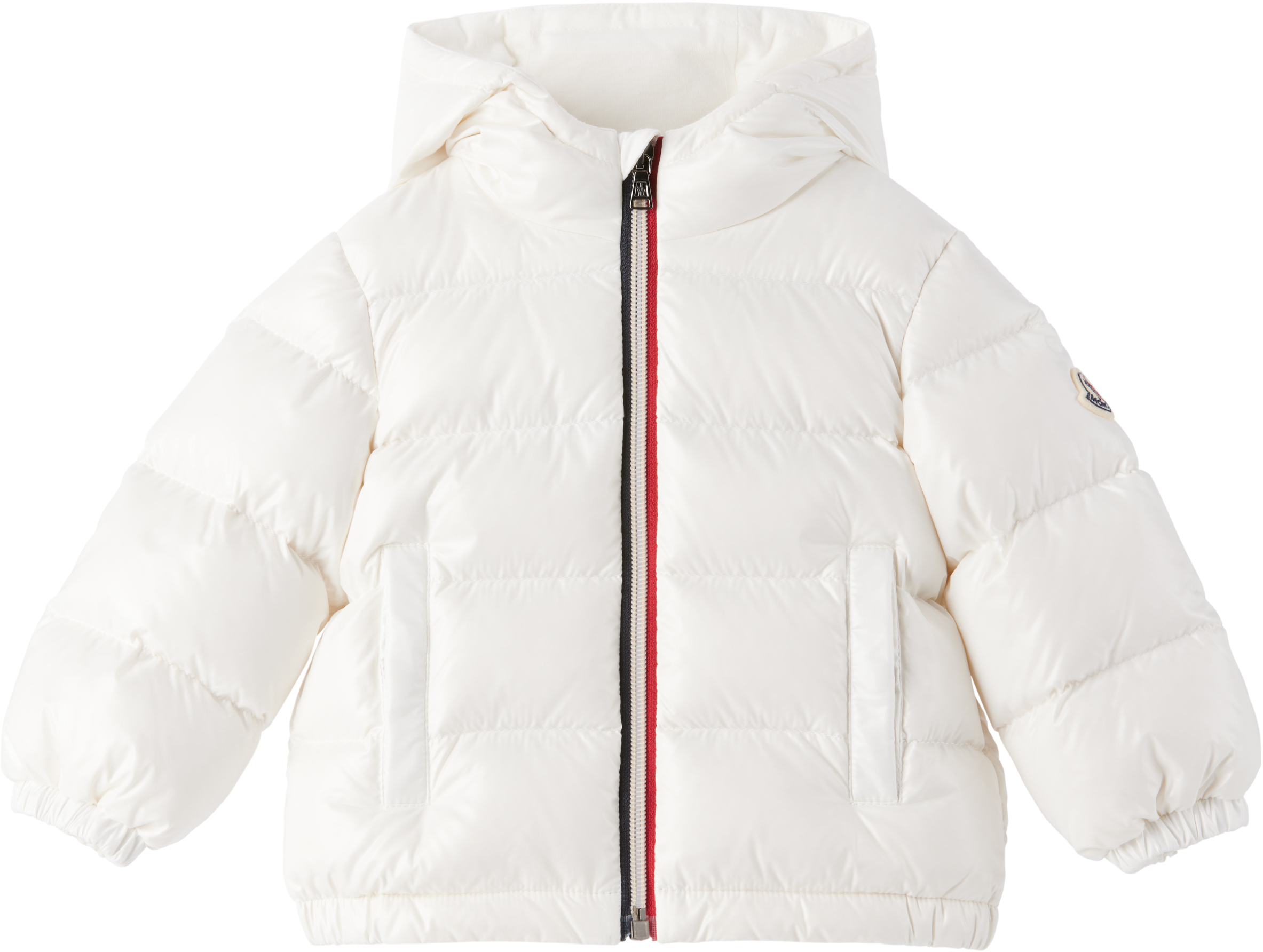 Baby White New Aubert Hooded Down Jacket by Moncler Enfant | SSENSE
