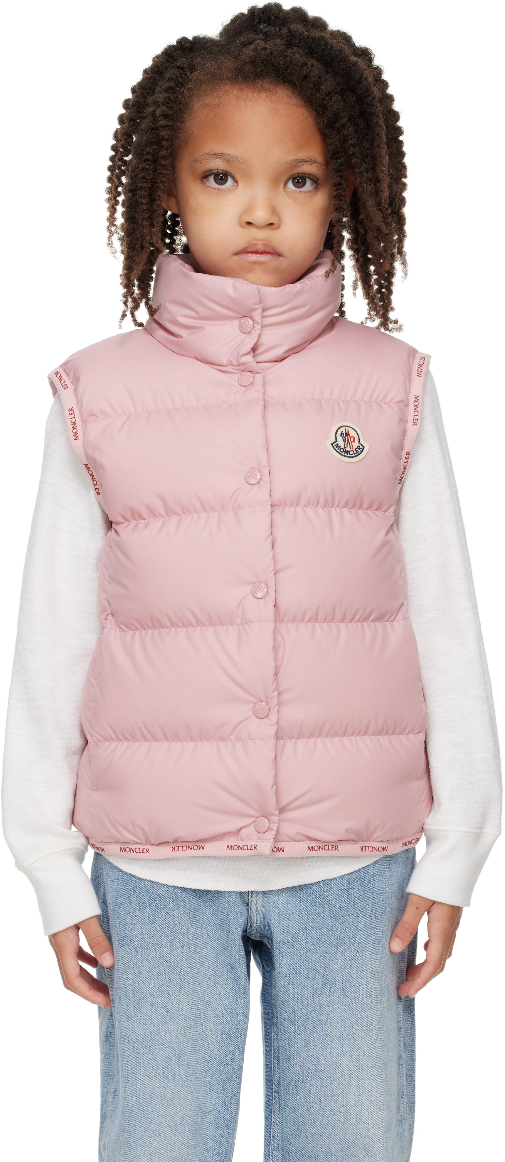 Big Kids Pink Badia Down Vest by Moncler Enfant | SSENSE