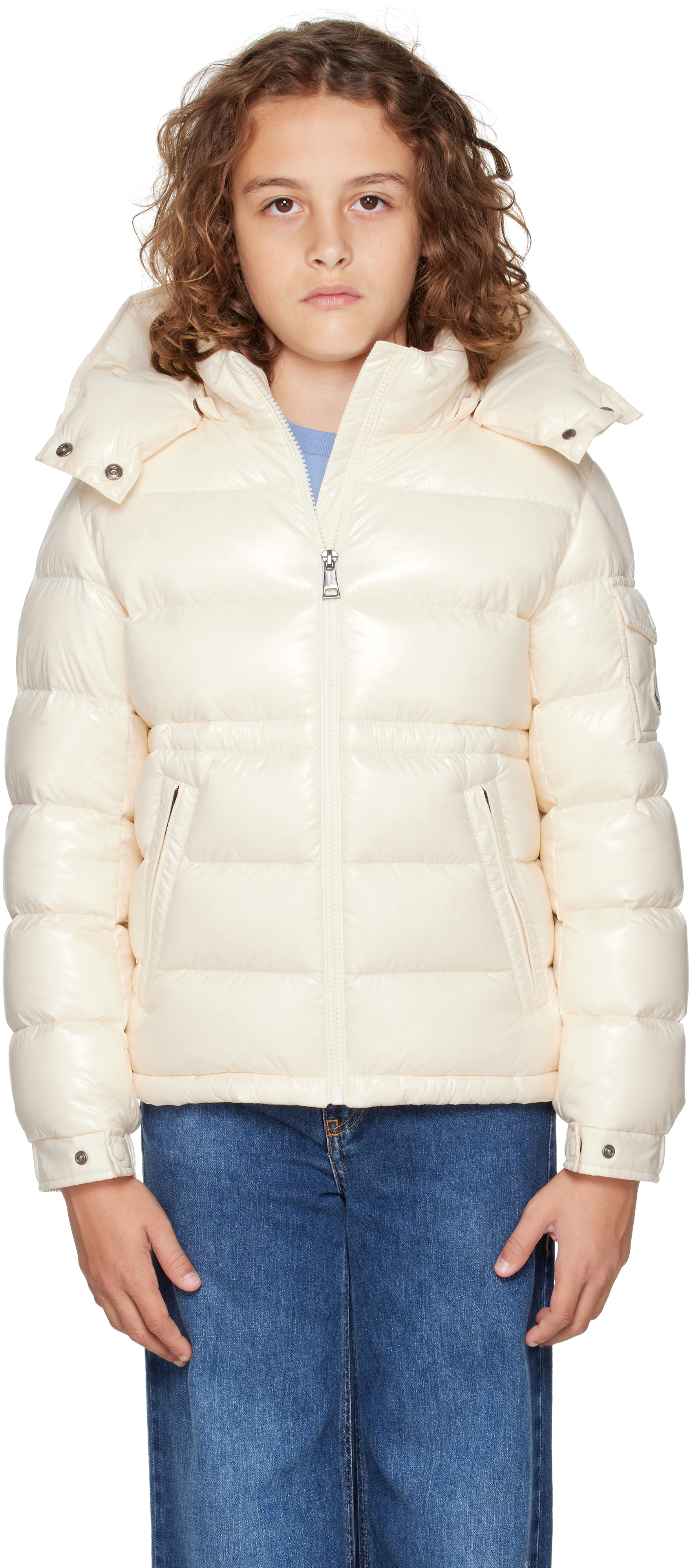 Big Kids Off-White Maire Hooded Down Jacket by Moncler Enfant | SSENSE