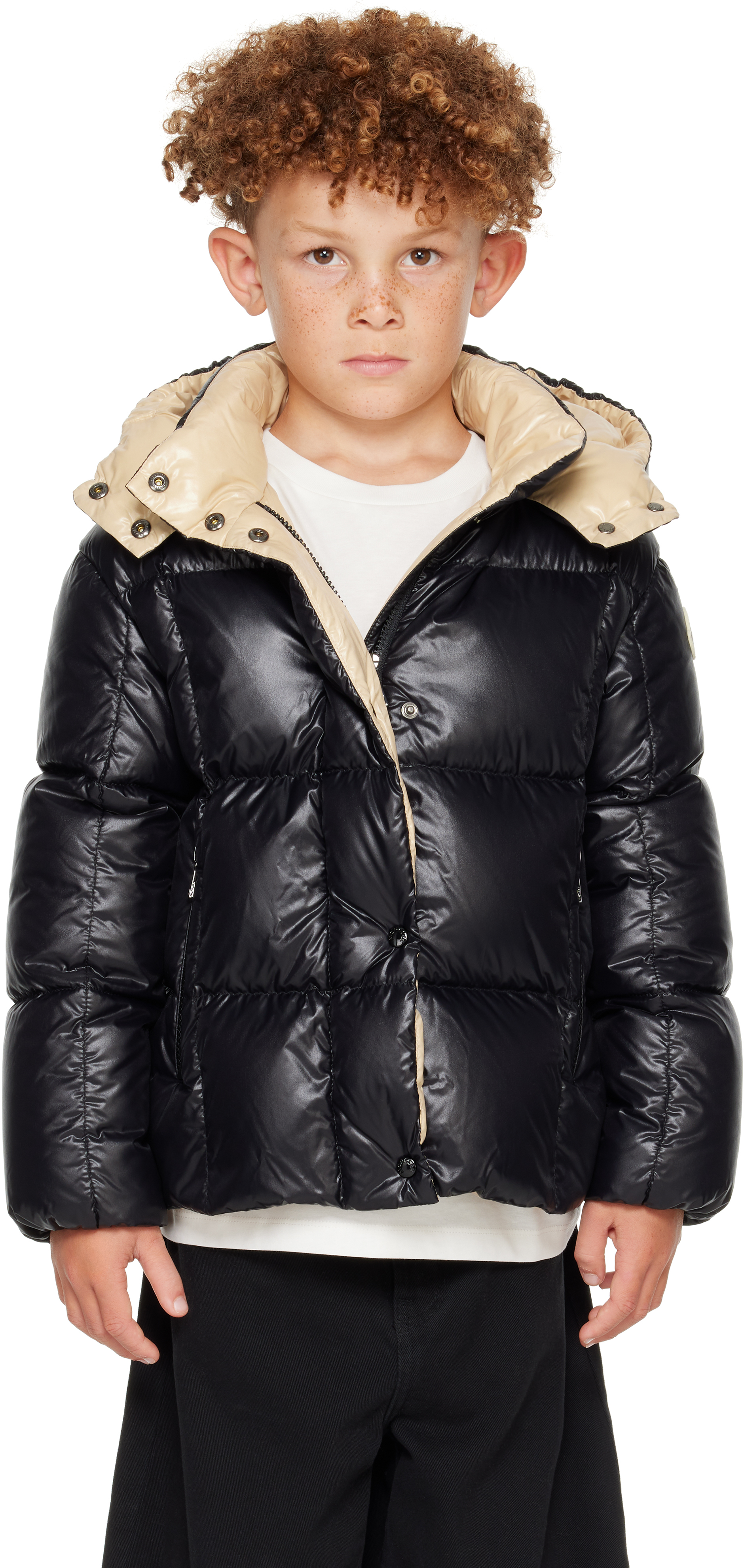 Big Kids Black Parana Hooded Down Jacket by Moncler Enfant