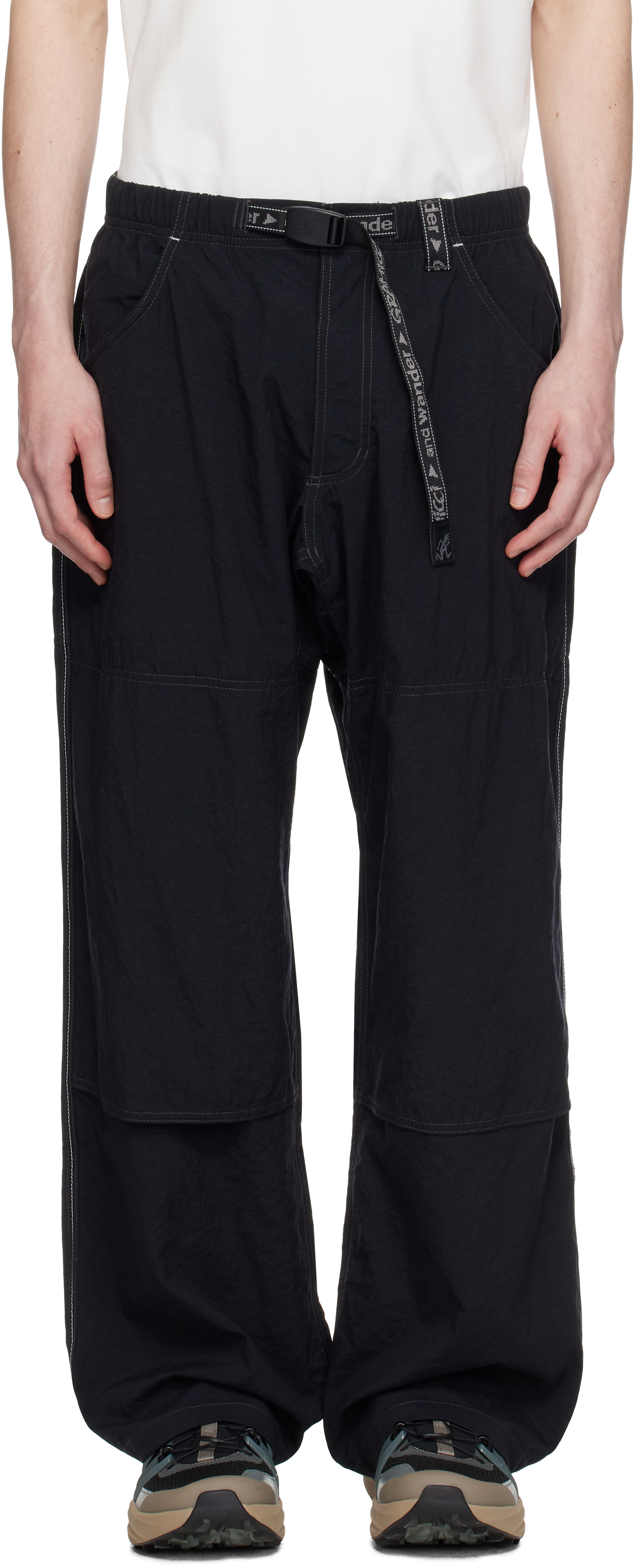 Black Gramicci Edition Nylon Double Knee Trousers by and wander on 