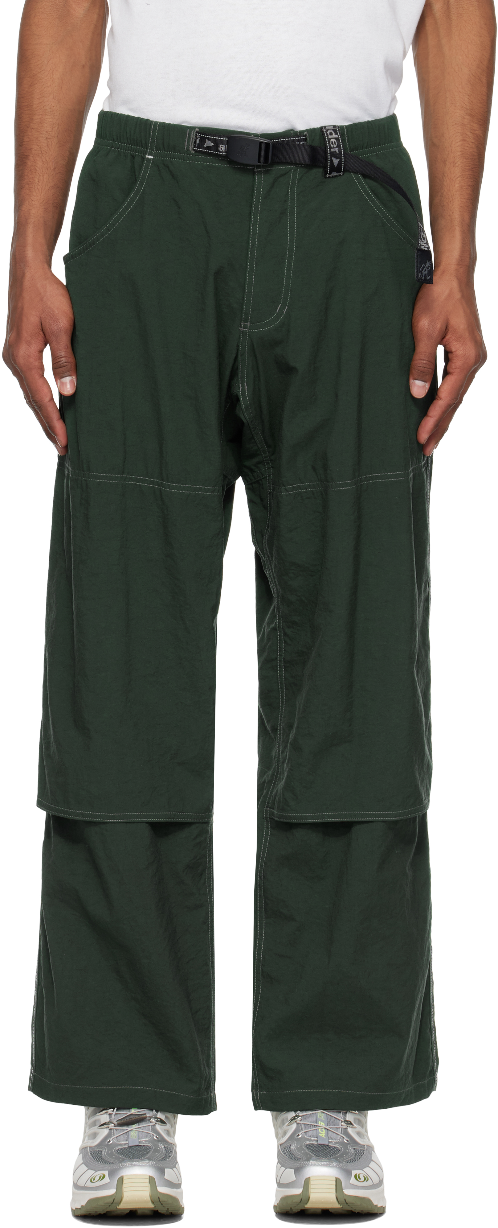 Green Gramicci Edition Nylon Double Knee Trousers by and wander on