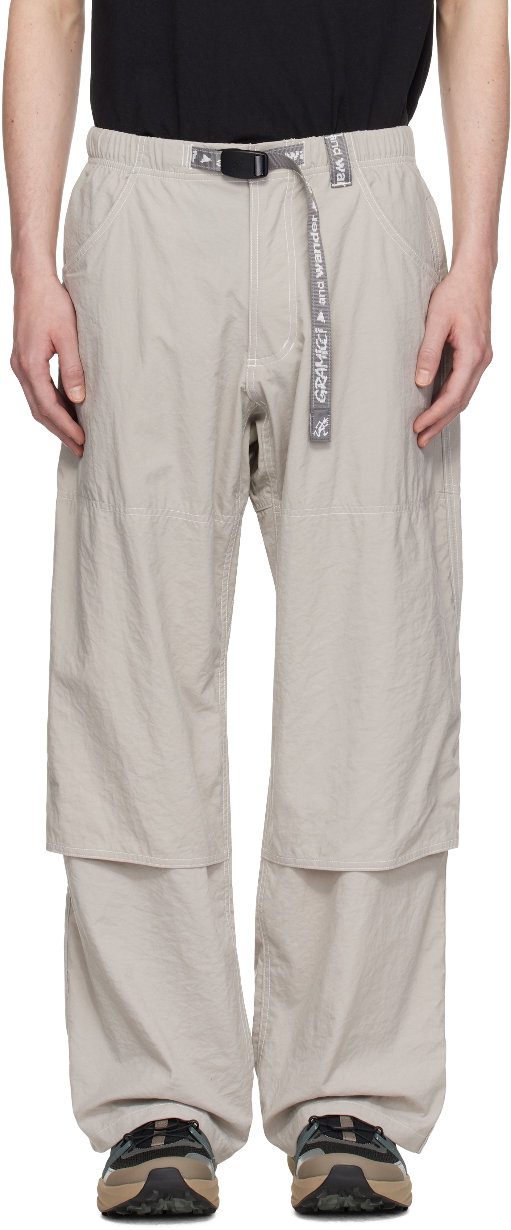 Gray Gramicci Edition Nylon Double Knee Trousers by and wander on Sale