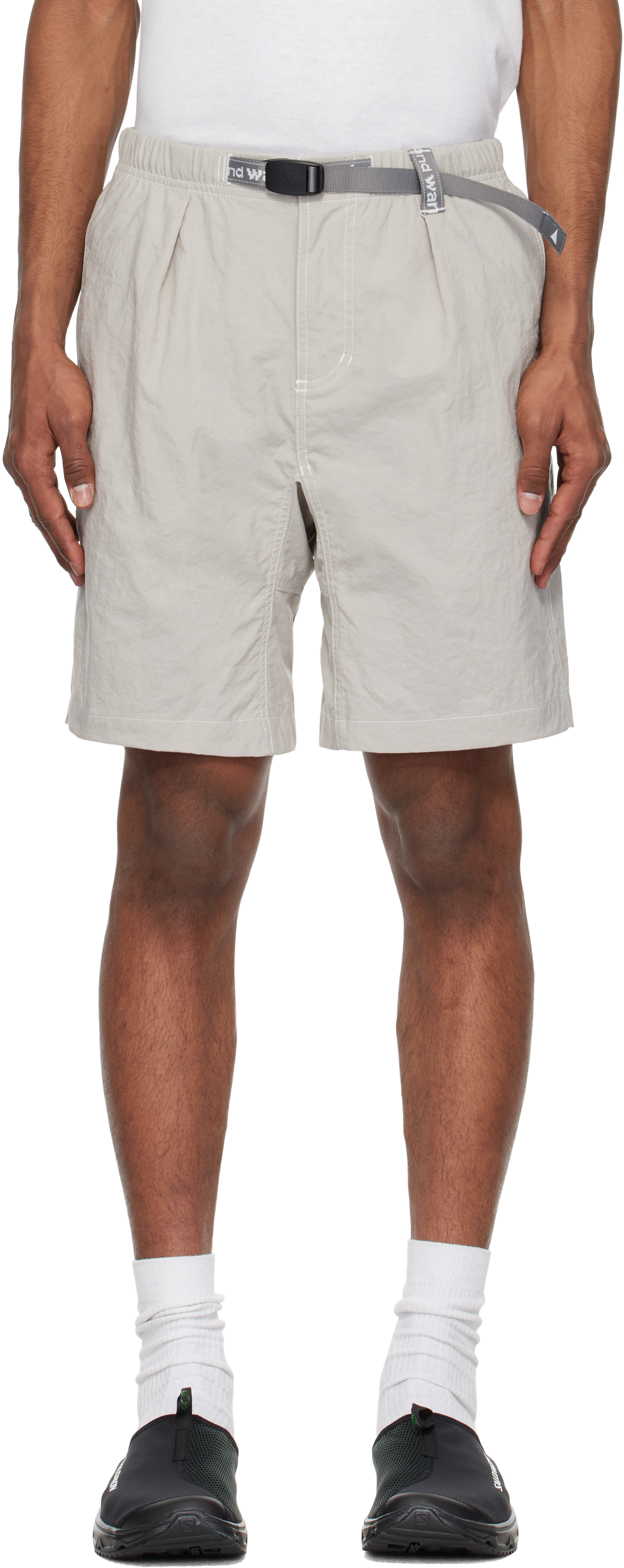 And Wander Gray Gramicci Edition Nylon G Shorts In L.grey