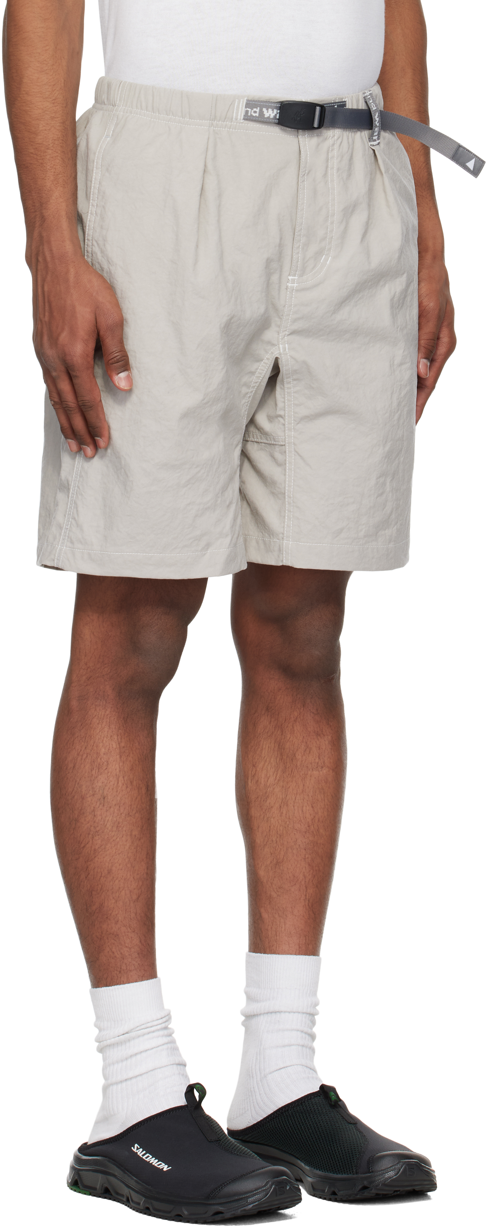 And Wander Gray Gramicci Edition Nylon G Shorts In L.grey